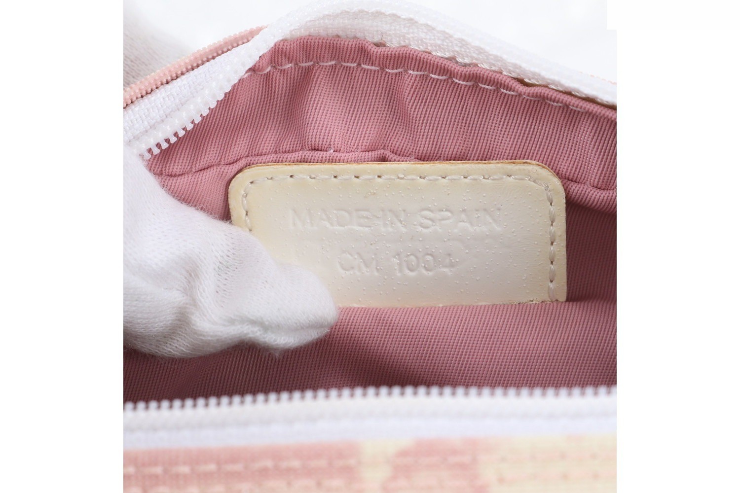 Trotter Leather Canvas Pouch Pink — view 8