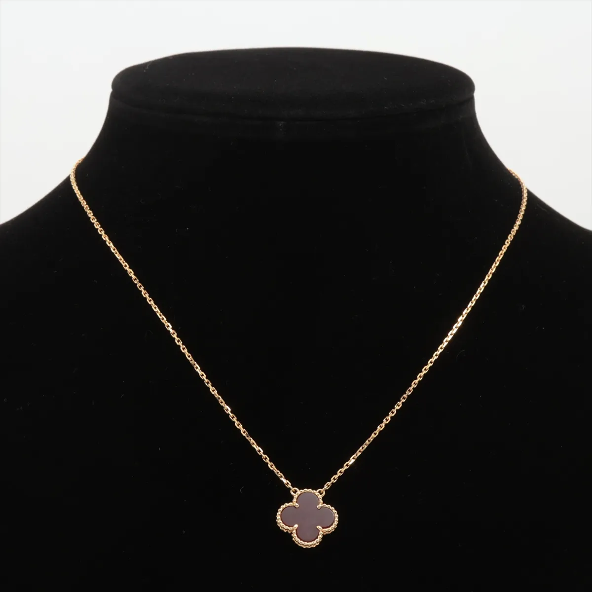 Vintage Alhambra Carnelian Necklace 750(YG) 5.2g JE071325 Partially — view 5