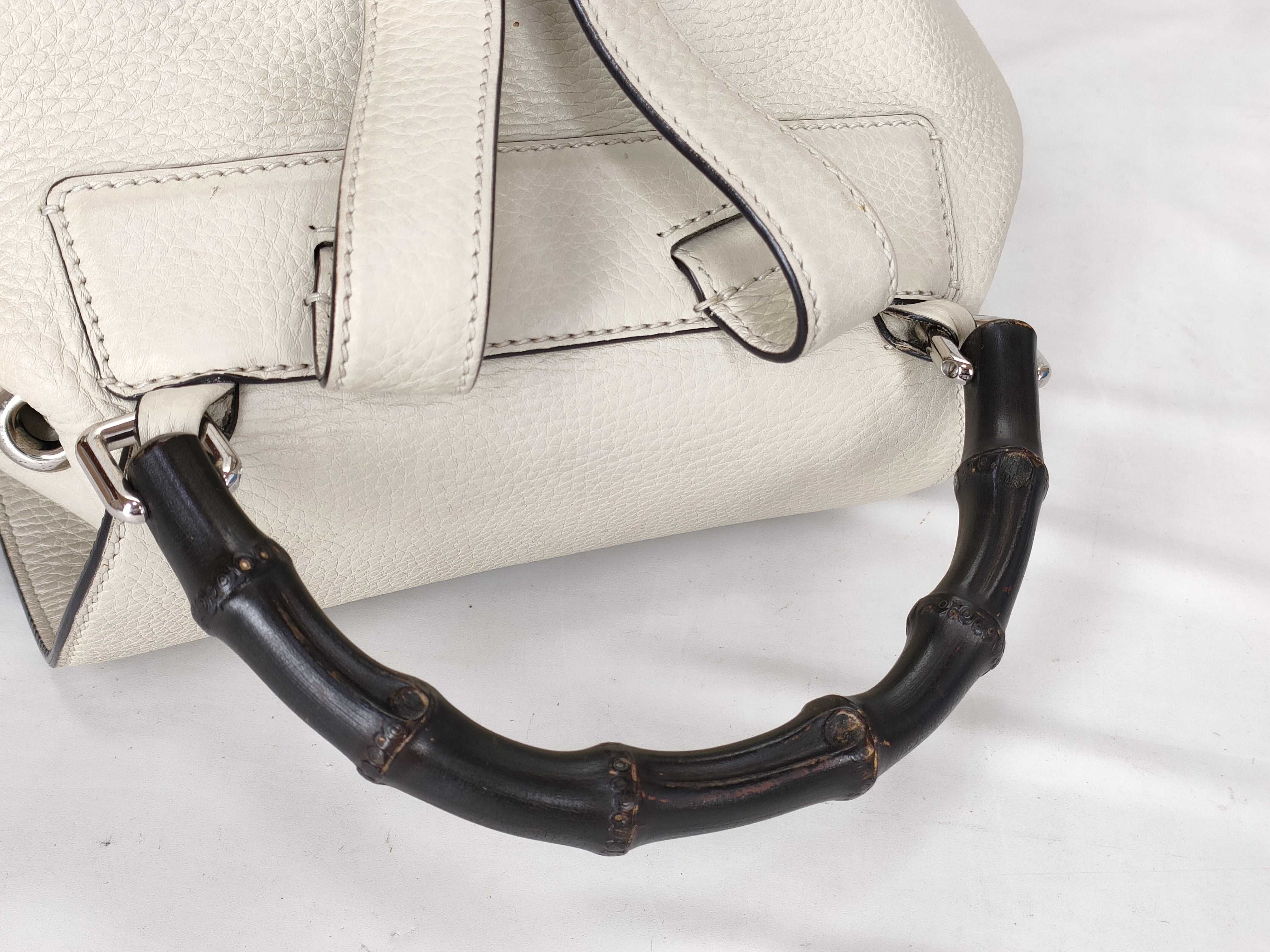 Bamboo Leather Backpack/Rucksack, White, 370833 — view 3