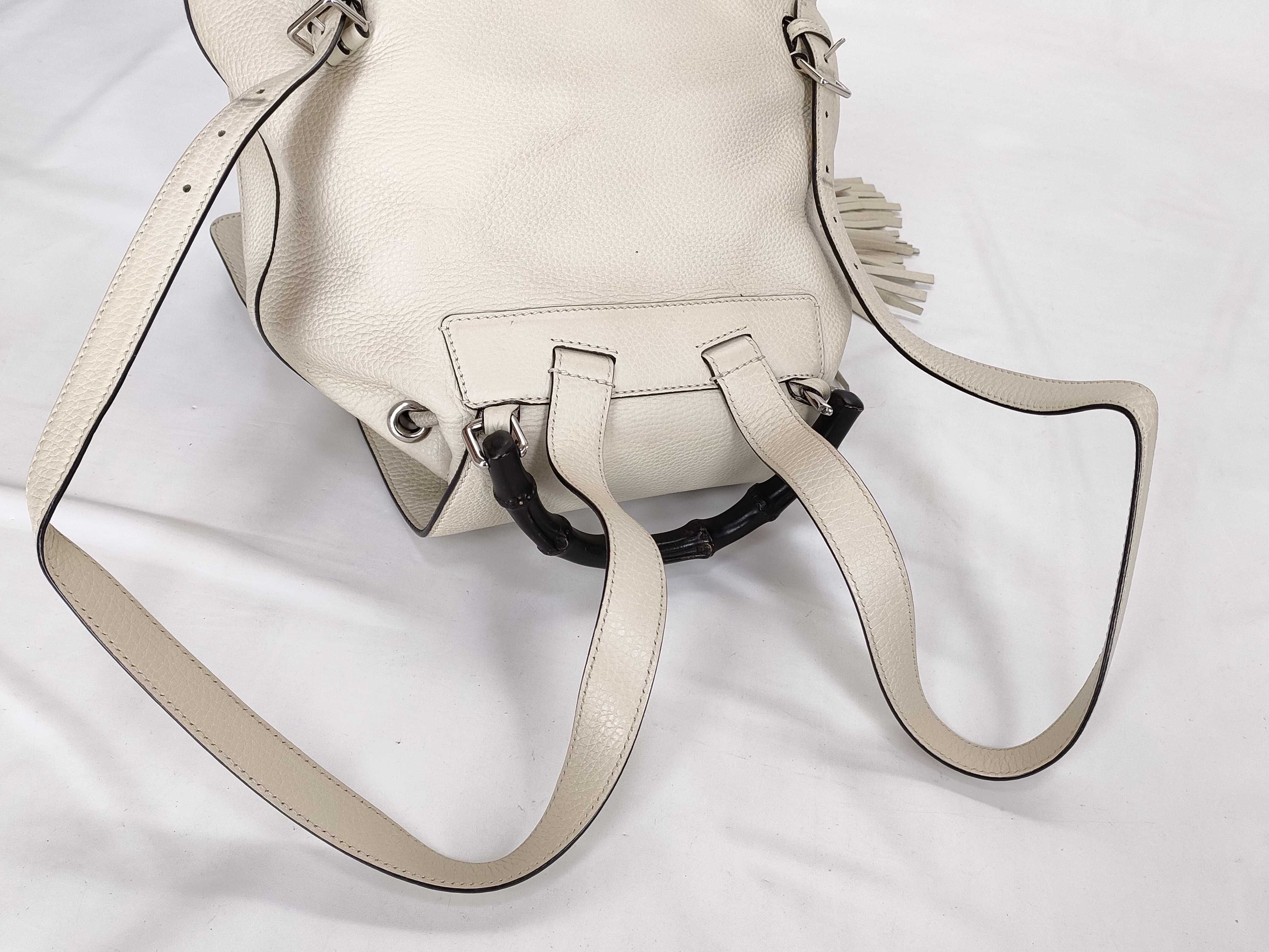 Bamboo Leather Backpack/Rucksack, White, 370833 — view 6
