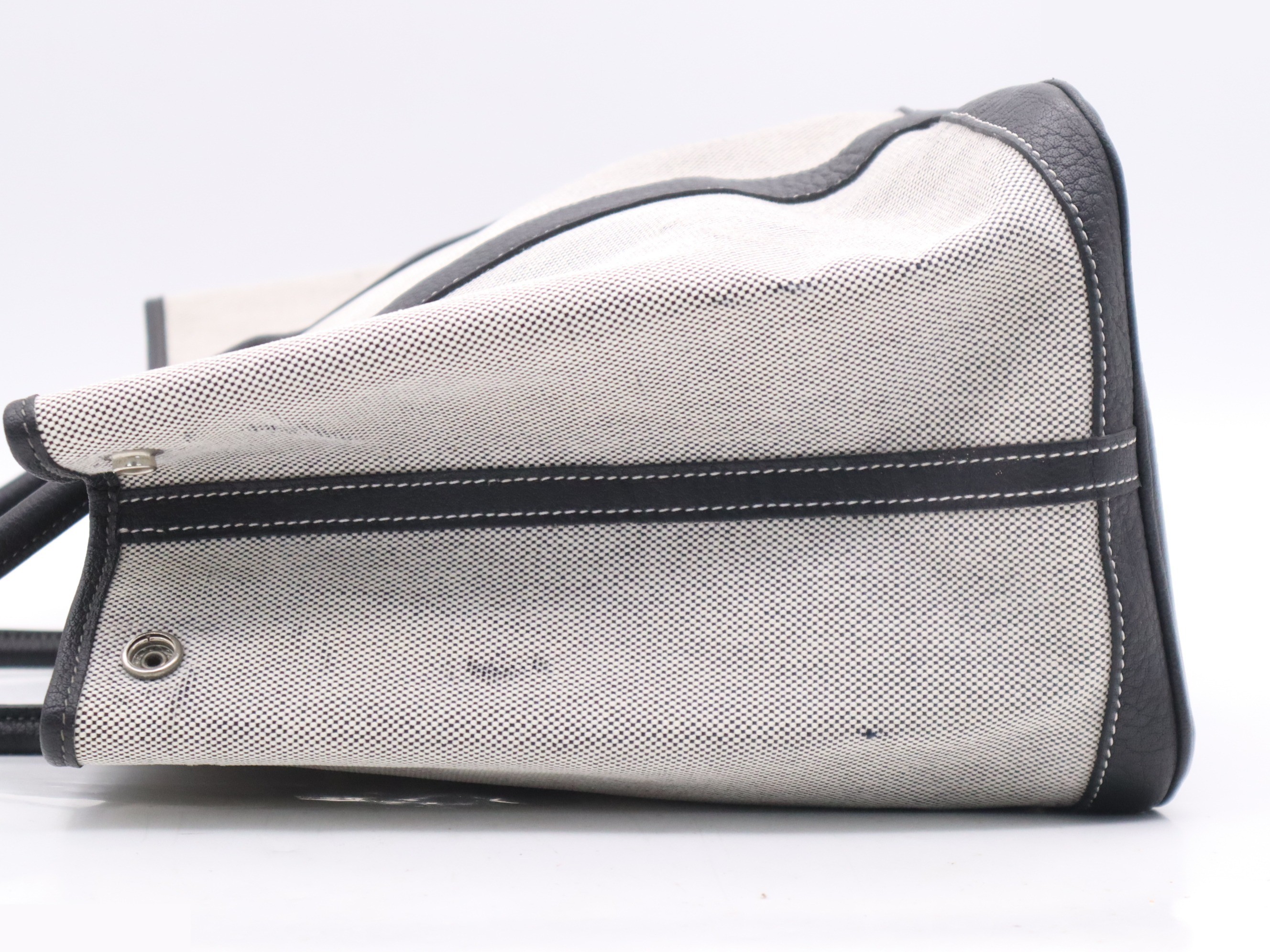 Toile H/Leather Garden Party MM Black White SV Hardware — view 3
