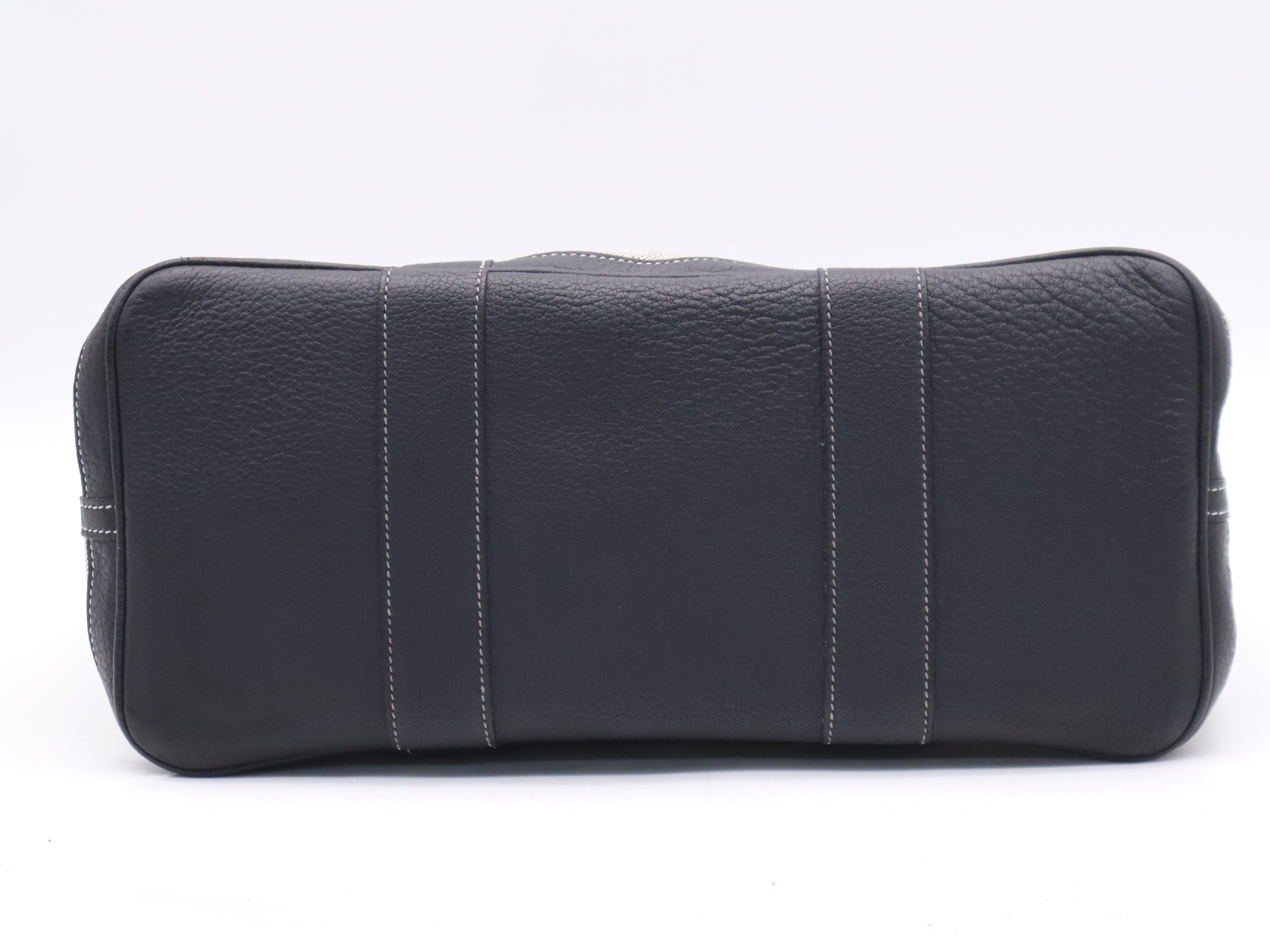 Toile H/Leather Garden Party MM Black White SV Hardware — view 4
