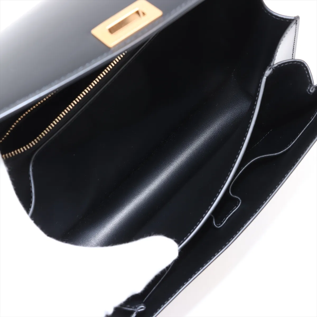 Classic Box Leather Shoulder Bag Black — view 6