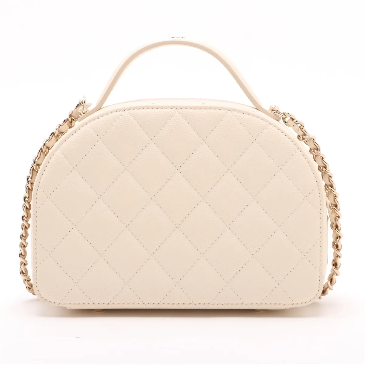 Matelasse Caviar Skin 2WAY Shoulder Bag Top Handle Beige Gold Hardware UG2N1CG0 Random Serial — view 2
