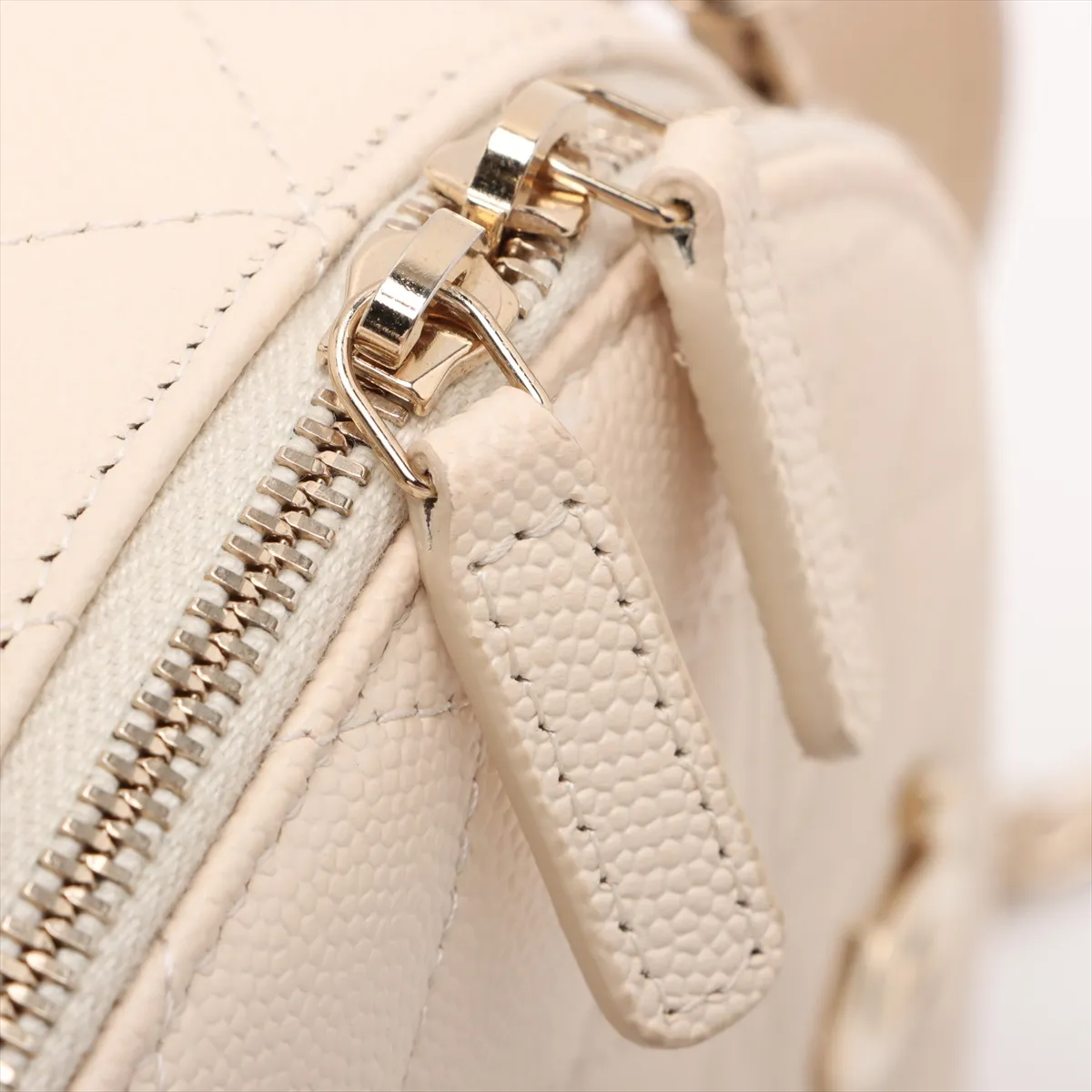 Matelasse Caviar Skin 2WAY Shoulder Bag Top Handle Beige Gold Hardware UG2N1CG0 Random Serial — view 12