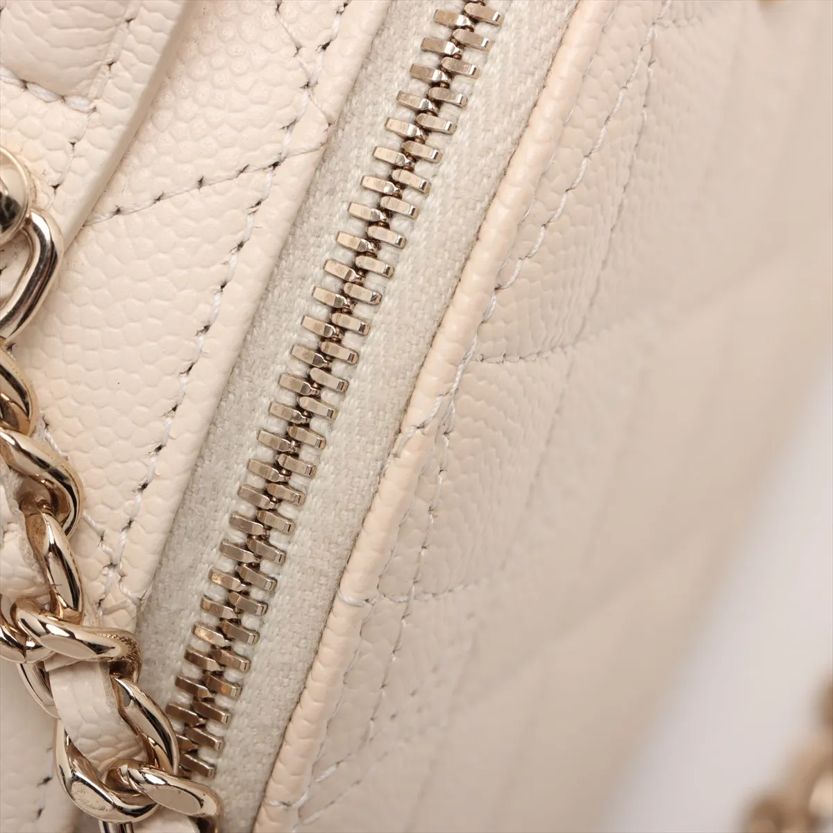 Matelasse Caviar Skin 2WAY Shoulder Bag Top Handle Beige Gold Hardware UG2N1CG0 Random Serial — view 13