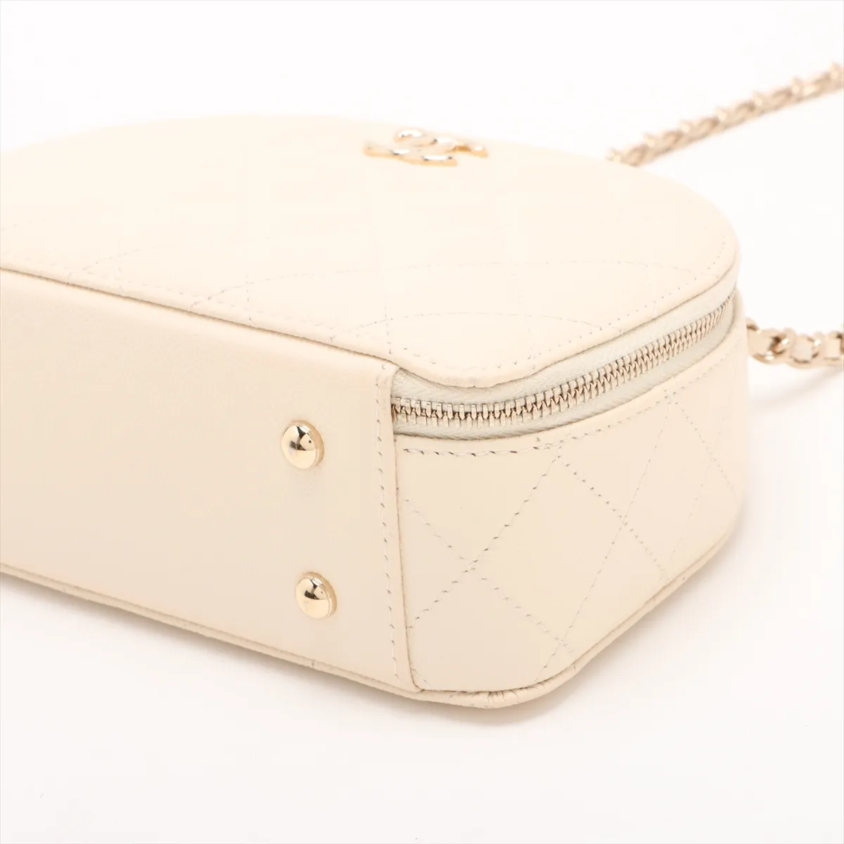 Matelasse Caviar Skin 2WAY Shoulder Bag Top Handle Beige Gold Hardware UG2N1CG0 Random Serial — view 3