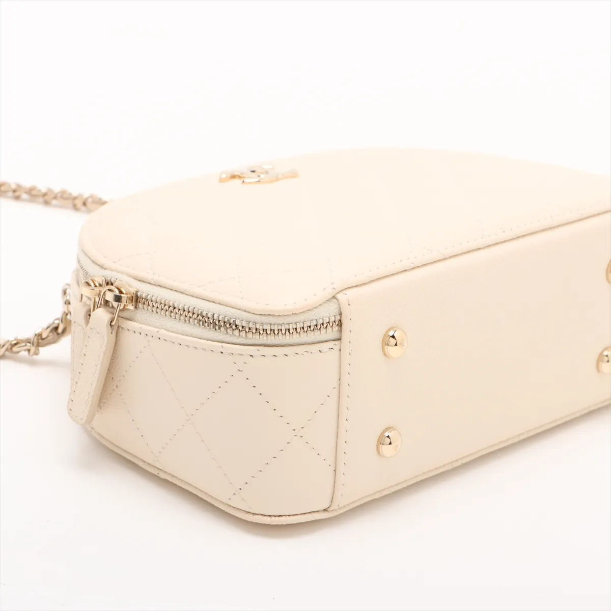 Matelasse Caviar Skin 2WAY Shoulder Bag Top Handle Beige Gold Hardware UG2N1CG0 Random Serial — view 4