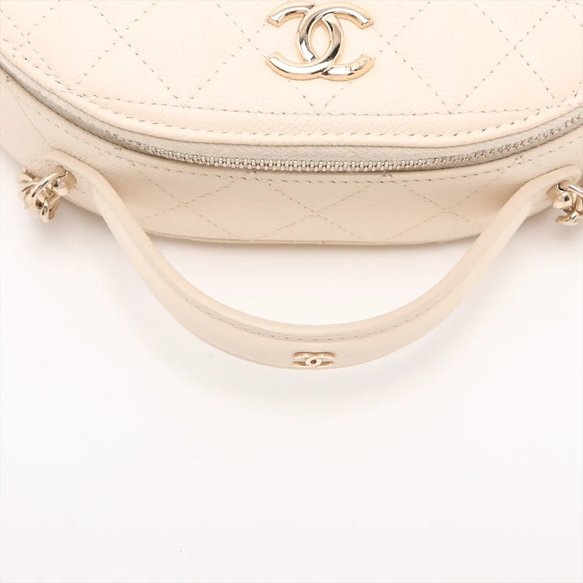 Matelasse Caviar Skin 2WAY Shoulder Bag Top Handle Beige Gold Hardware UG2N1CG0 Random Serial — view 5