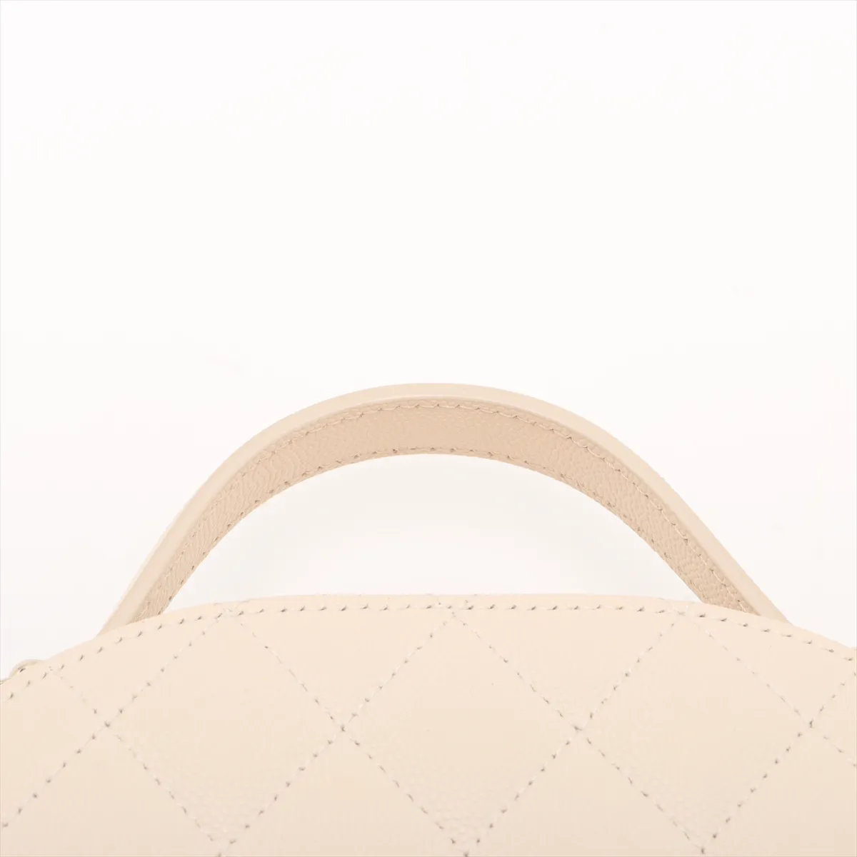 Matelasse Caviar Skin 2WAY Shoulder Bag Top Handle Beige Gold Hardware UG2N1CG0 Random Serial — view 6