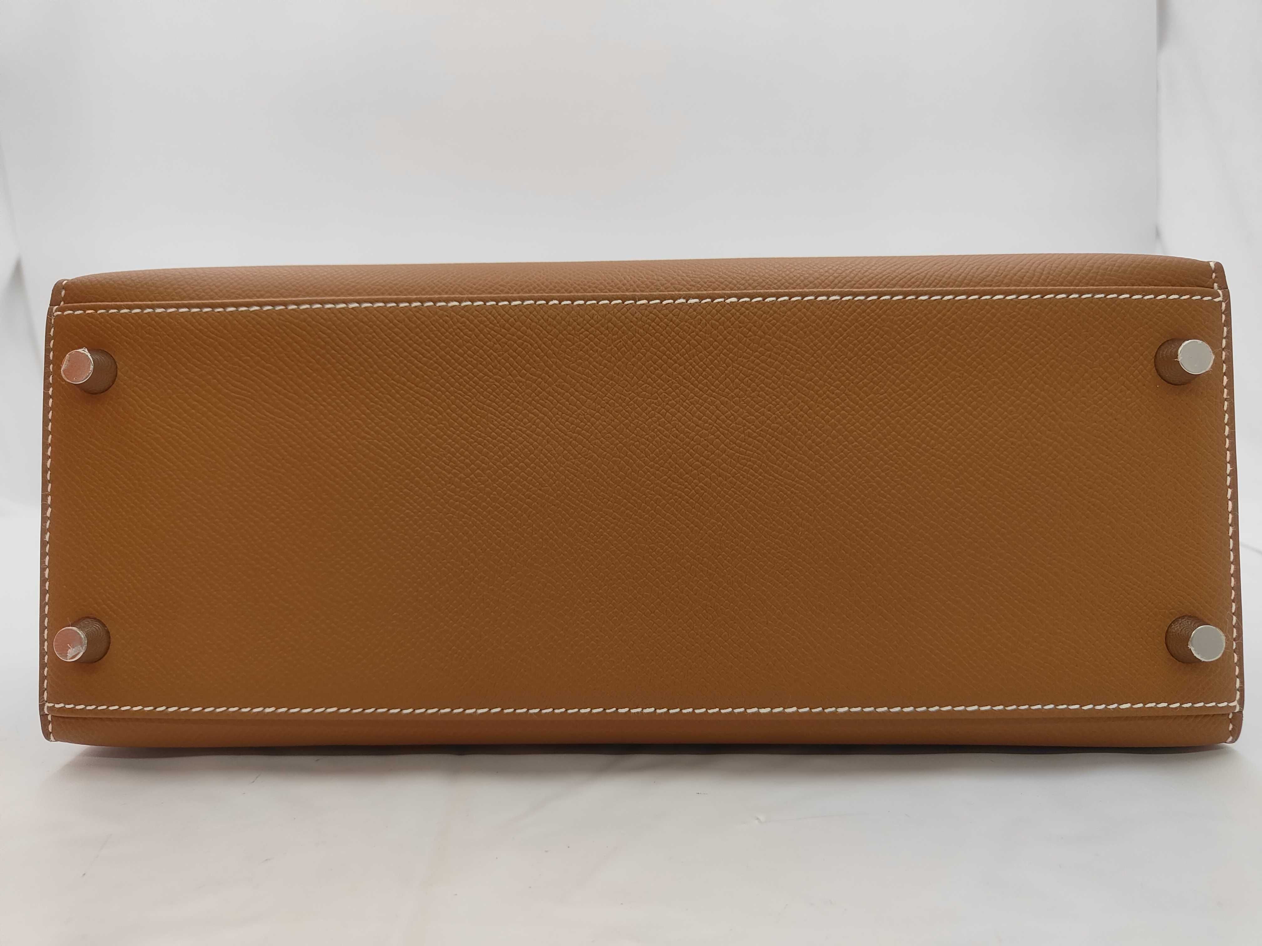 Kelly 28 Gold Hardware Epsom Leather Handbag with Gold Stamp — view 7