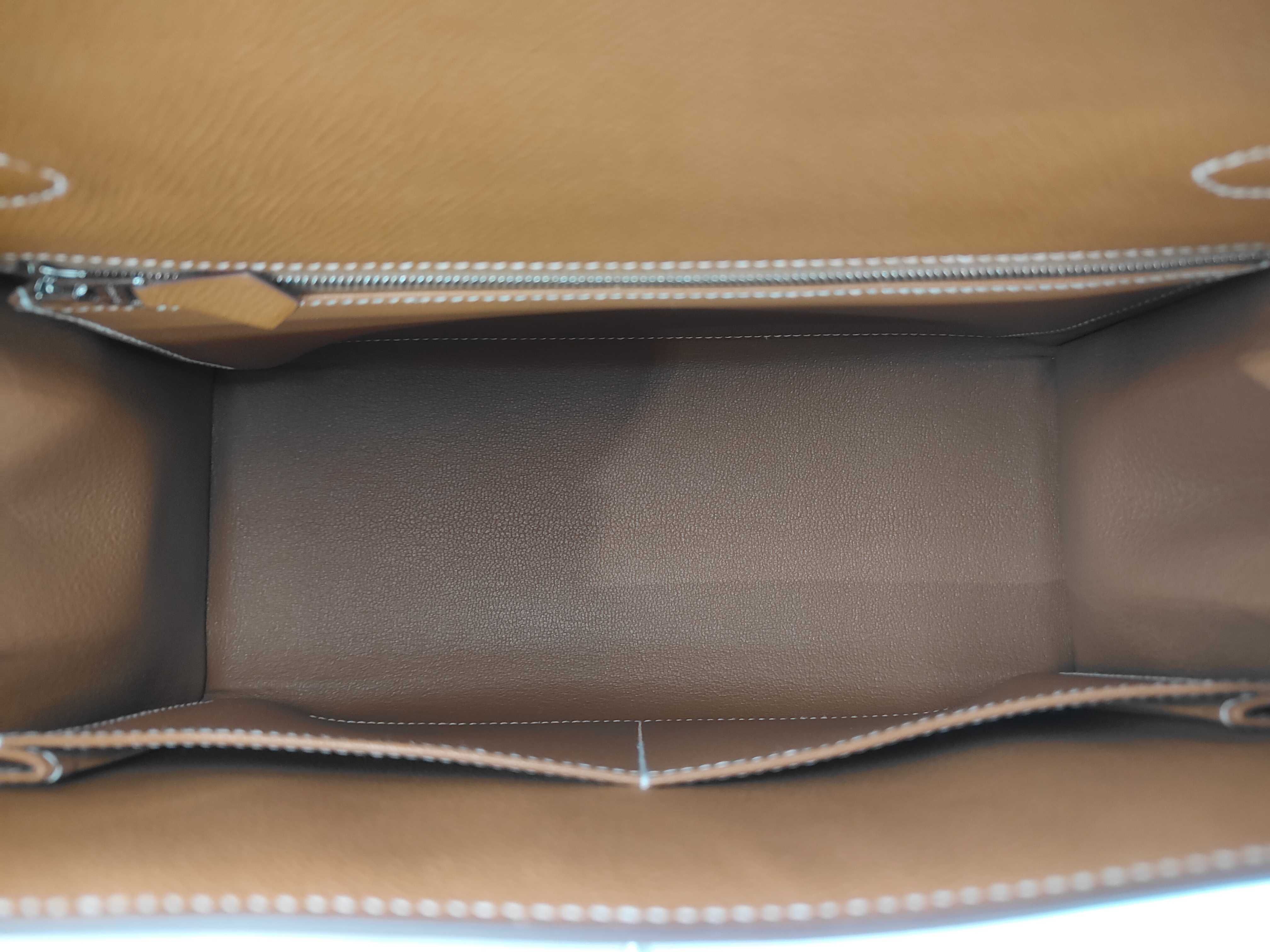 Kelly 28 Gold Hardware Epsom Leather Handbag with Gold Stamp — view 8