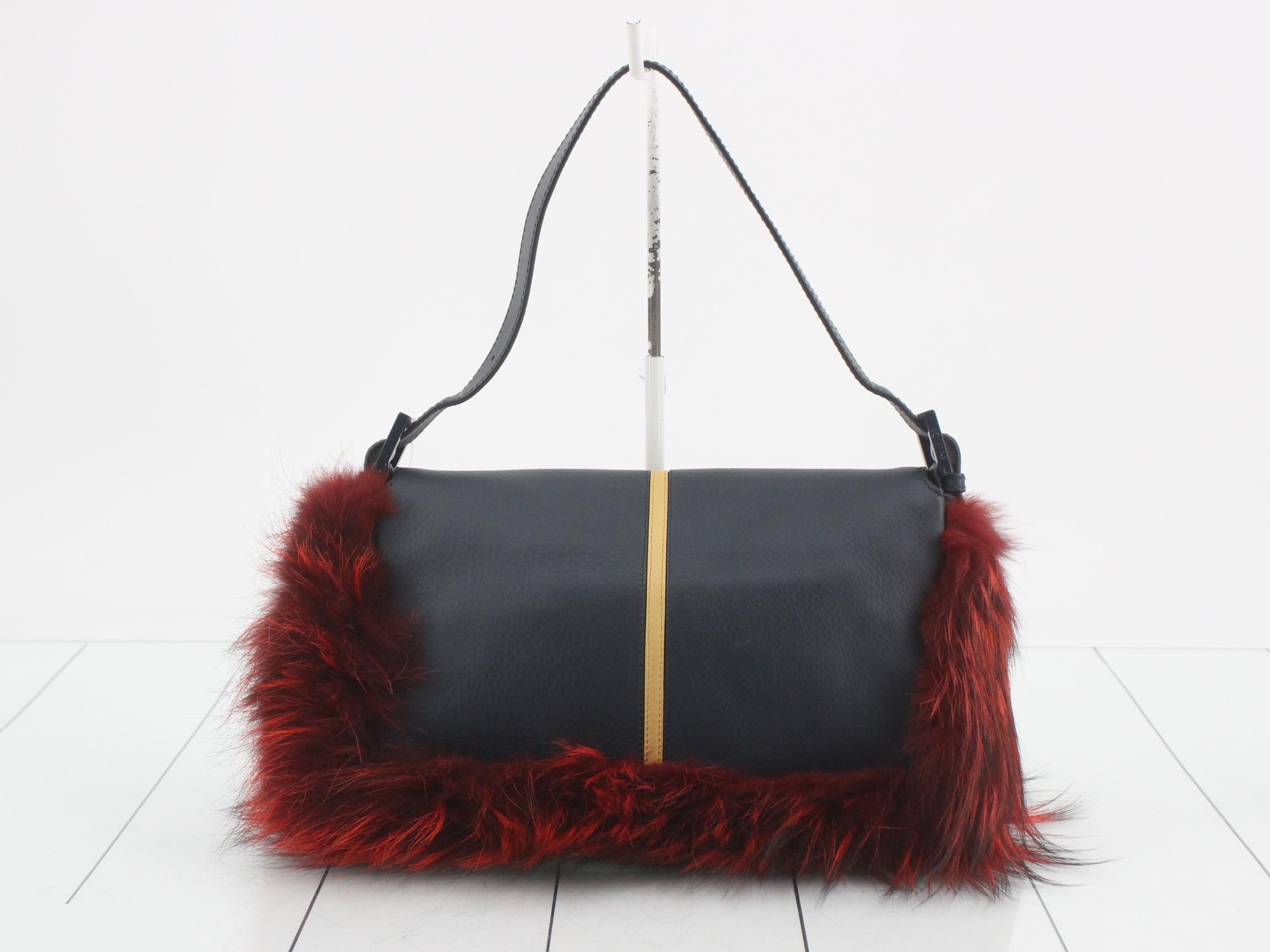 Monster Leather Fur One-Shoulder Bag — view 2