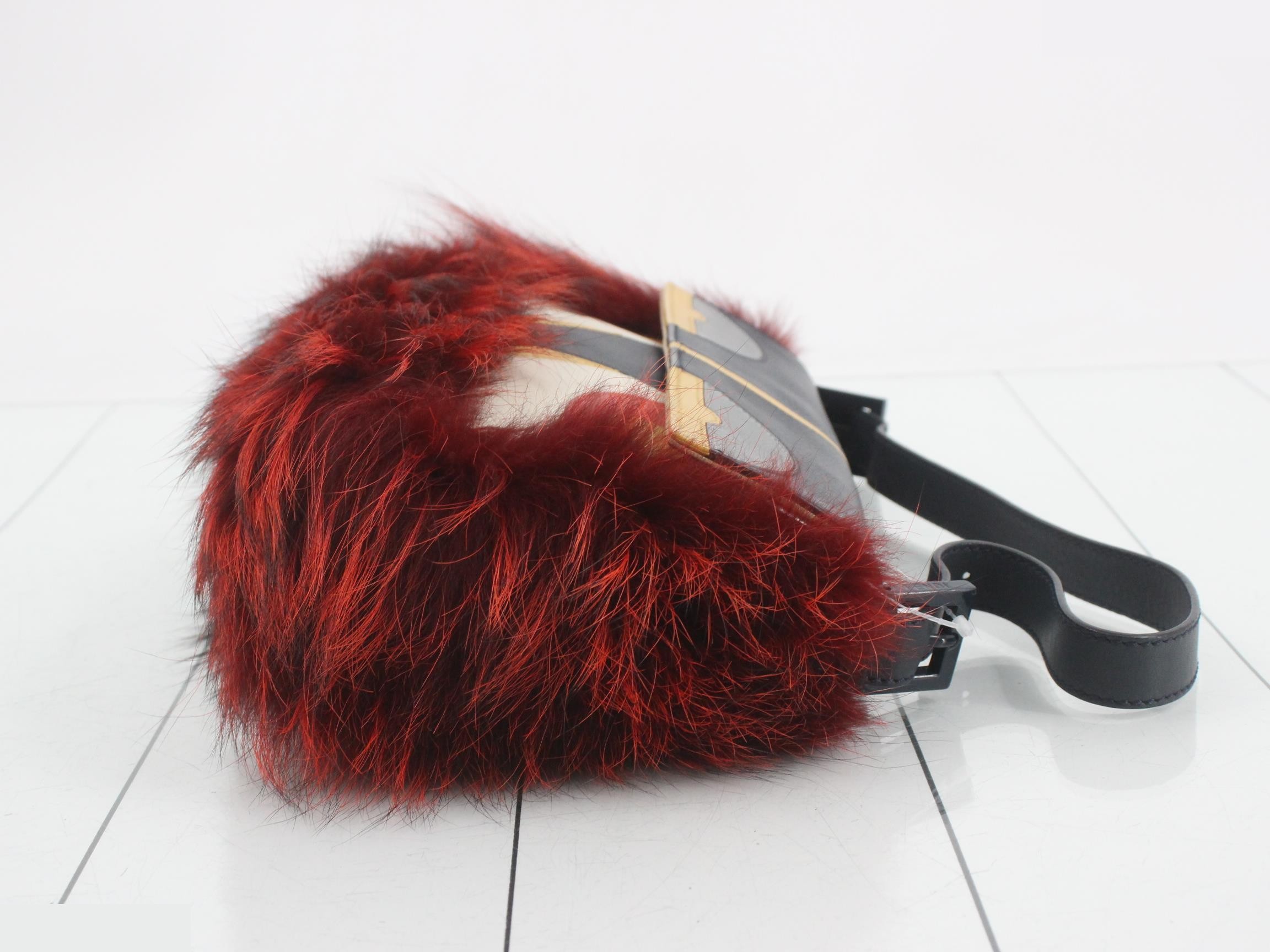 Monster Leather Fur One-Shoulder Bag — view 3