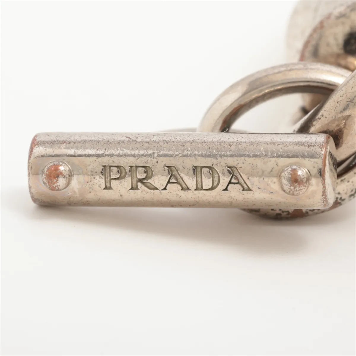 bracelet, metal and leather, silver and white. Shows signs of wear: — view 6
