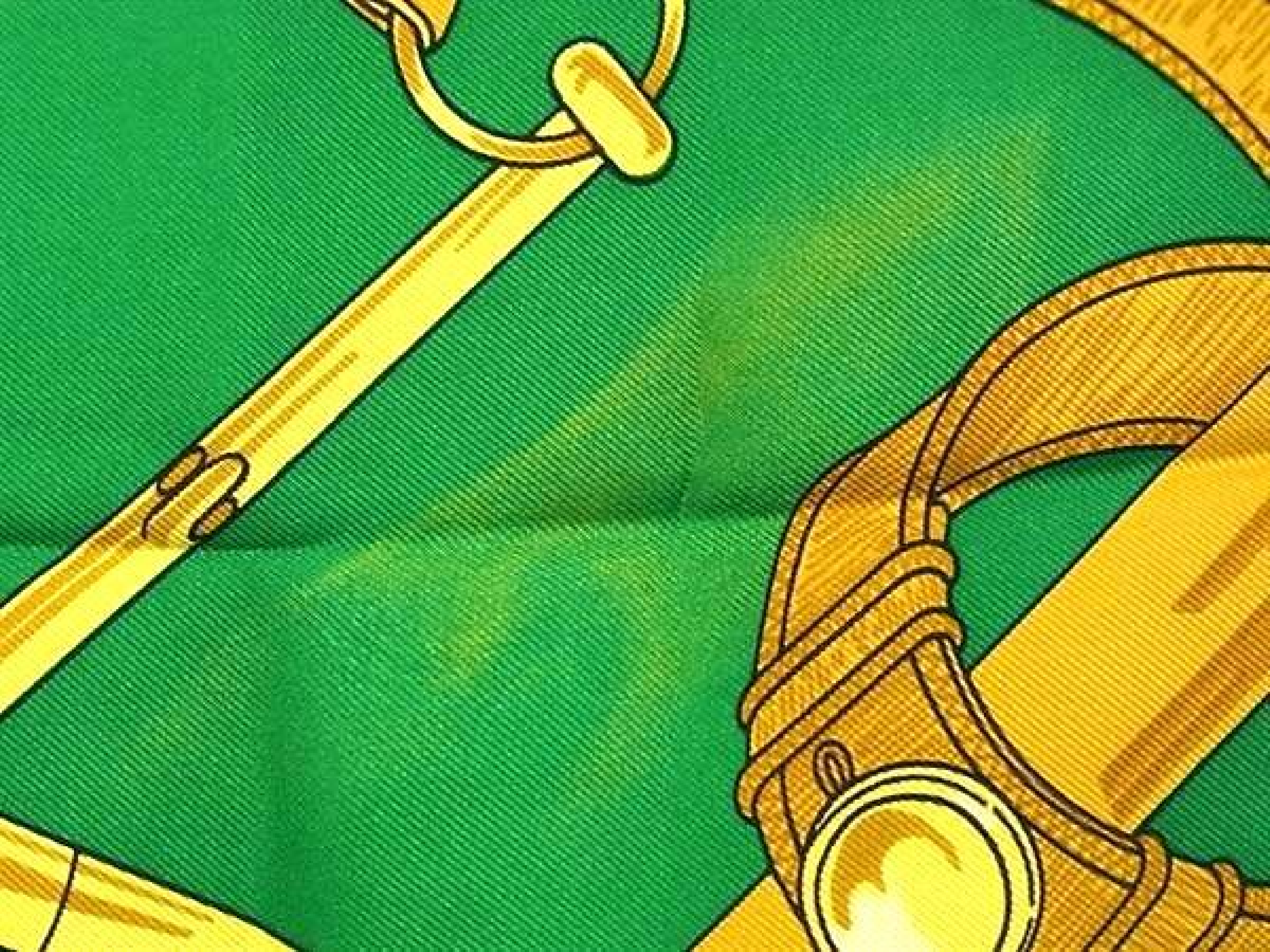 Eperon d'Or (Golden Spur) Carre 90 100% Silk Scarf Stole Shawl Women's Green x Blue FZ4863 Other Accessories — view 6