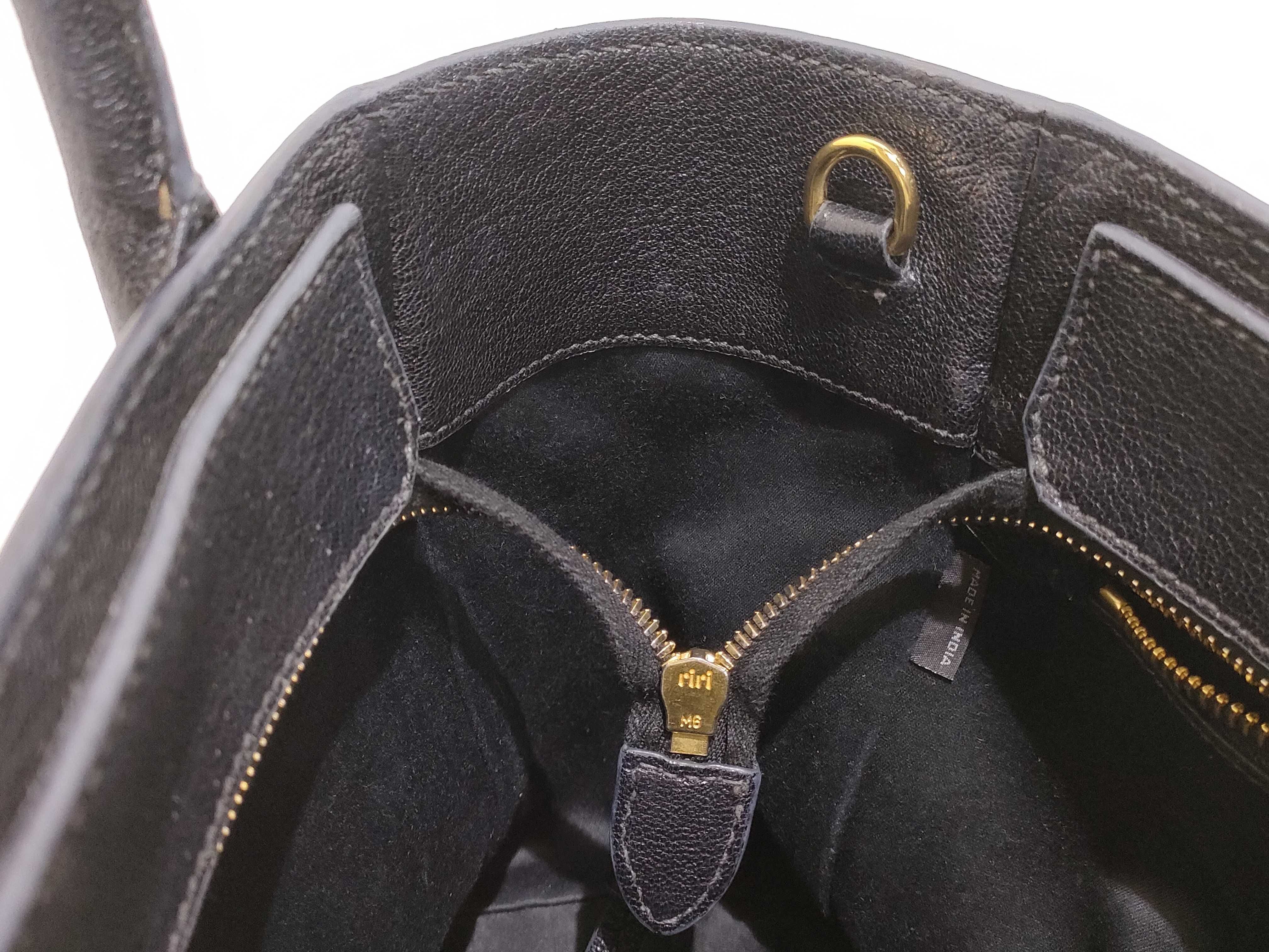 Madras Leather 2-Way Handbag, Black, 5BG143 (Handbag) — view 11