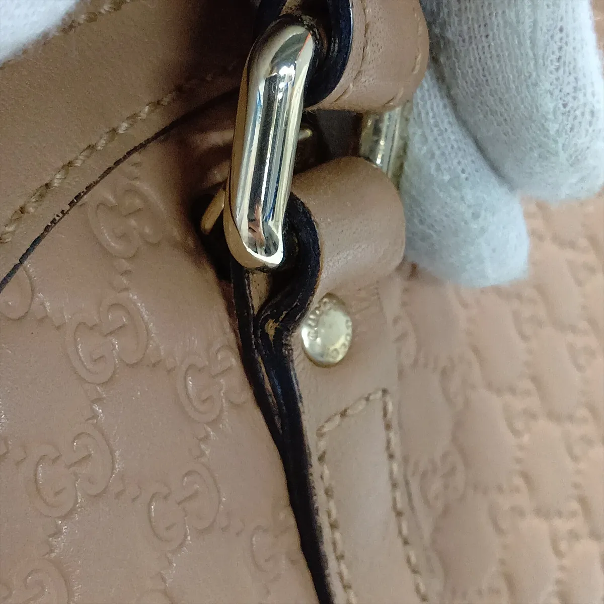 Microguccissima 449654 Leather 2-Way Handbag Pink — view 13