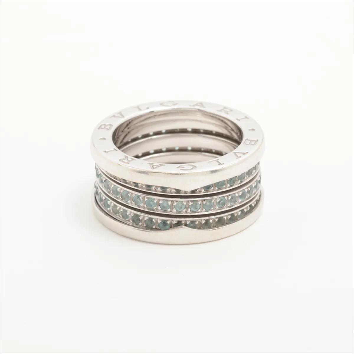 B.zero1 Full Blue Topaz Ring, 750 (WG), 15.1g, Size 54. — view 2