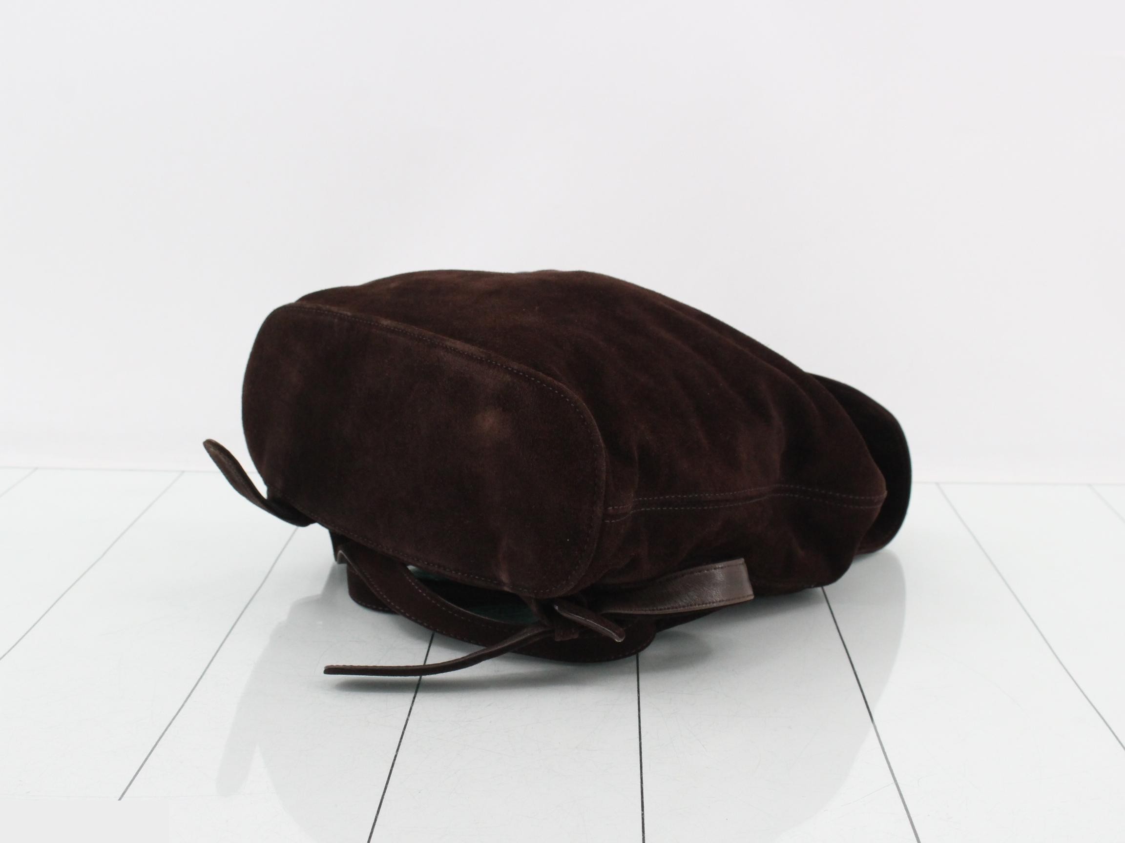 Suede (Bag) / Backpack with Stitch logo, Brown — view 6