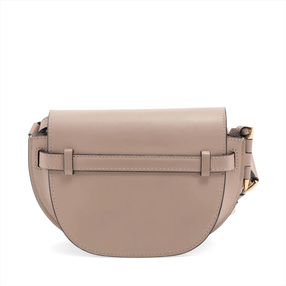 Gate Dual Mini Leather Shoulder Bag, Brown Beige — view 2