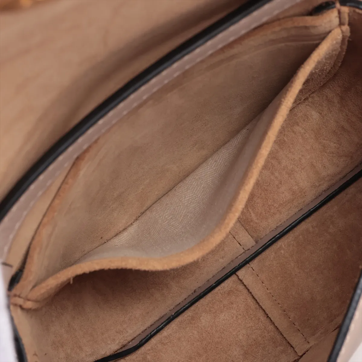 Gate Dual Mini Leather Shoulder Bag, Brown Beige — view 7