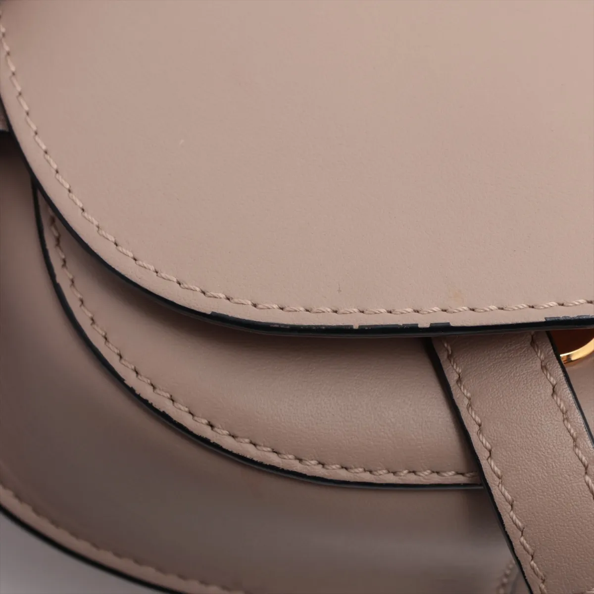 Gate Dual Mini Leather Shoulder Bag, Brown Beige — view 9