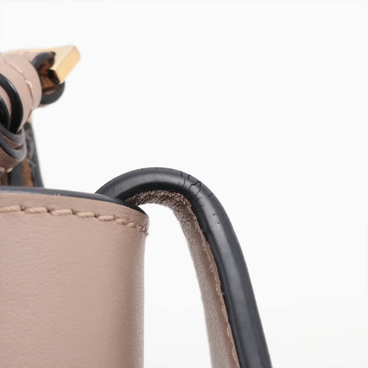 Gate Dual Mini Leather Shoulder Bag, Brown Beige — view 10