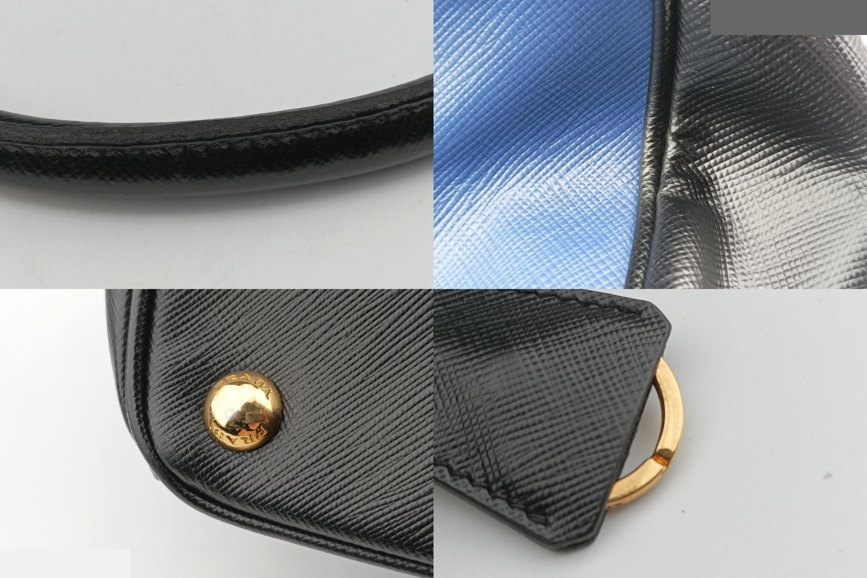 Galleria Saffiano Leather Blue x Black — view 11