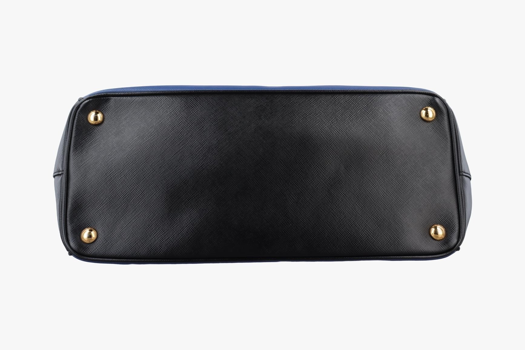 Galleria Saffiano Leather Blue x Black — view 3