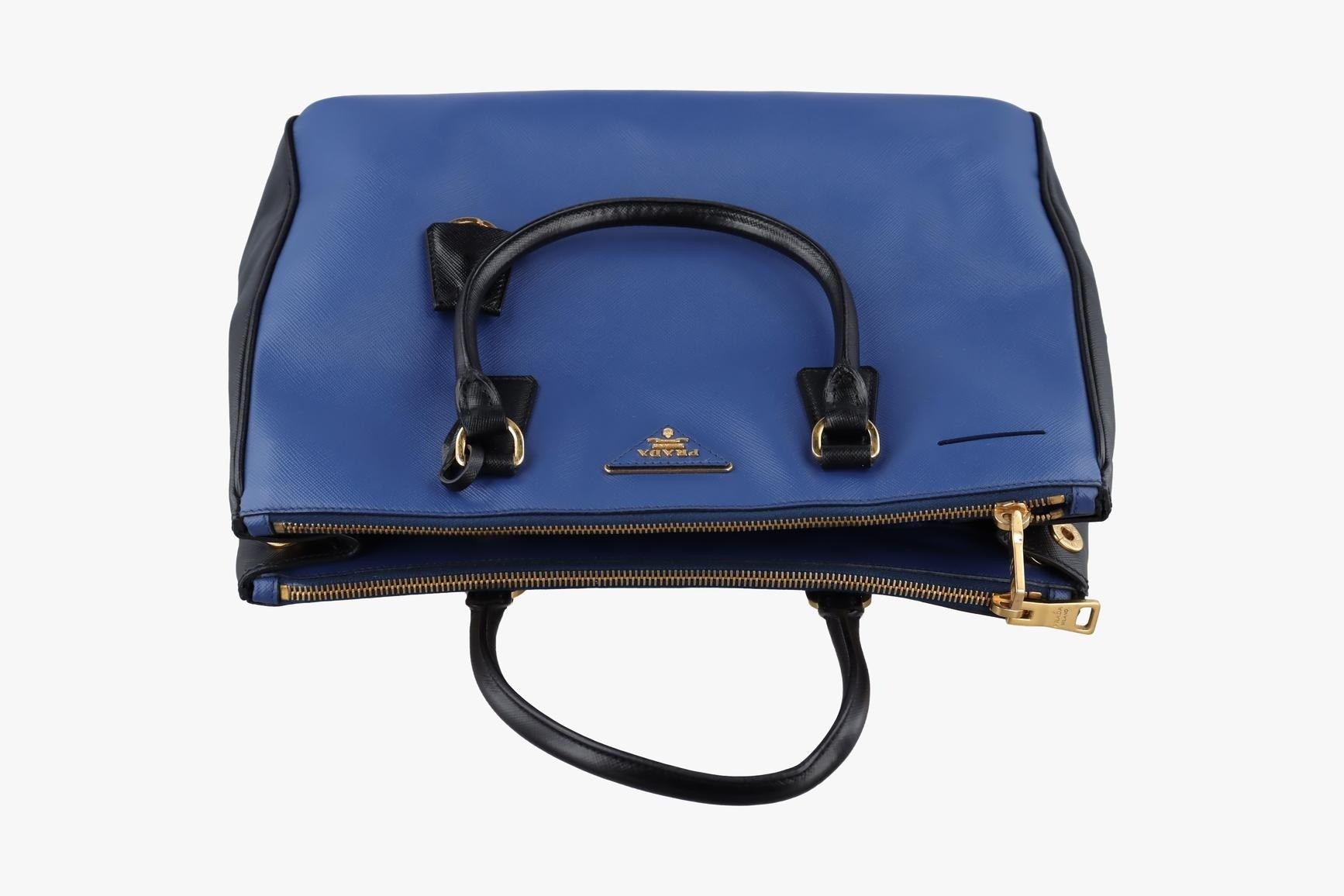 Galleria Saffiano Leather Blue x Black — view 5