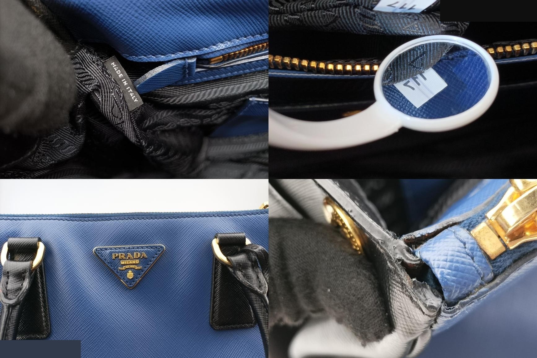 Galleria Saffiano Leather Blue x Black — view 8