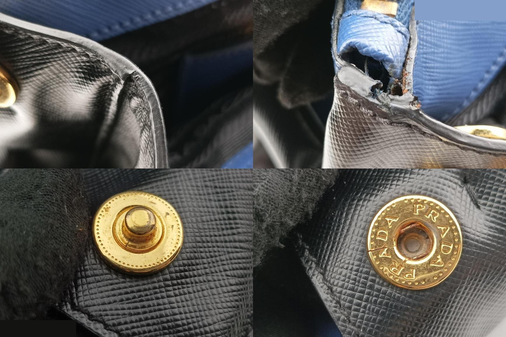 Galleria Saffiano Leather Blue x Black — view 9