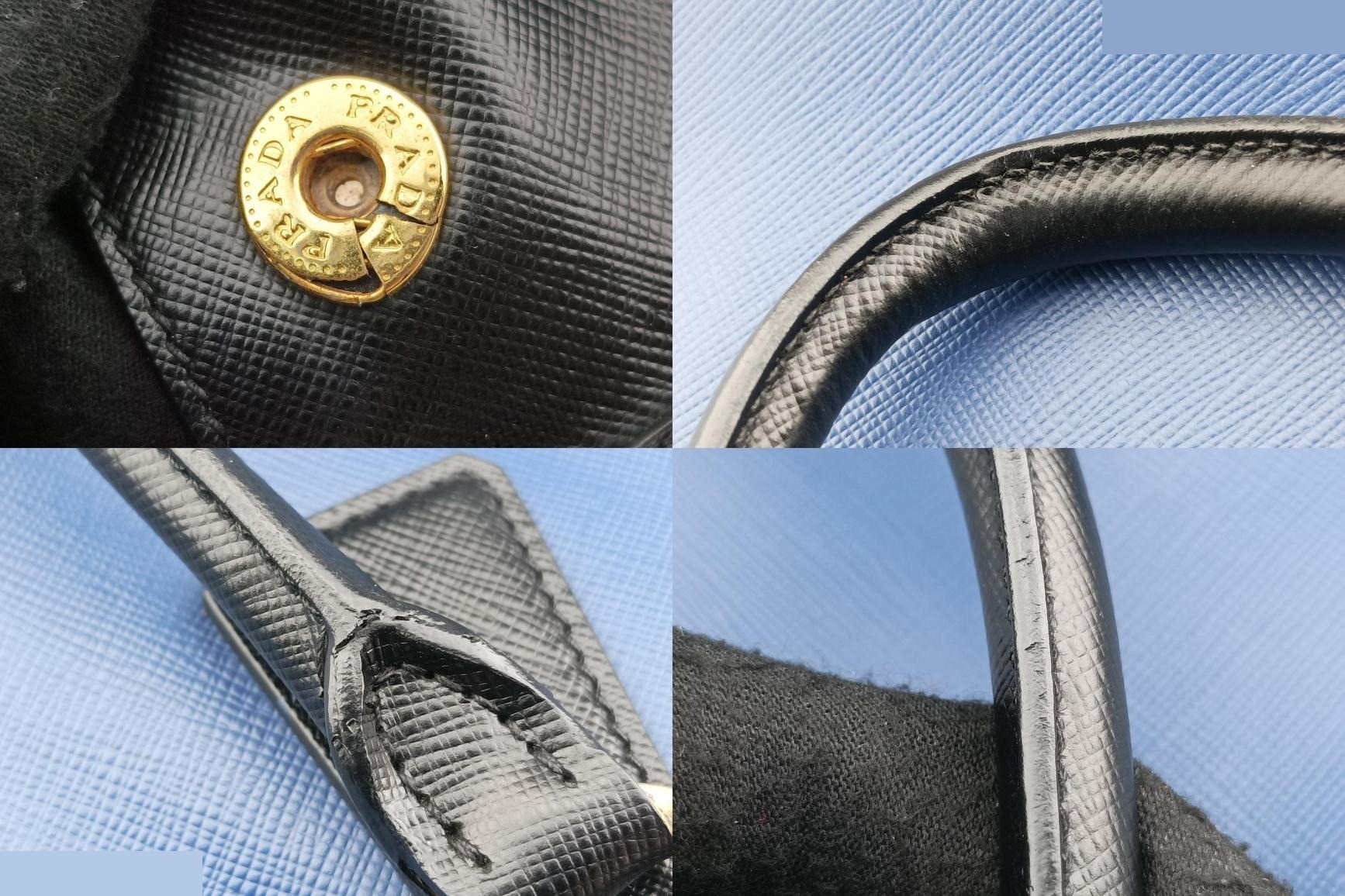 Galleria Saffiano Leather Blue x Black — view 10