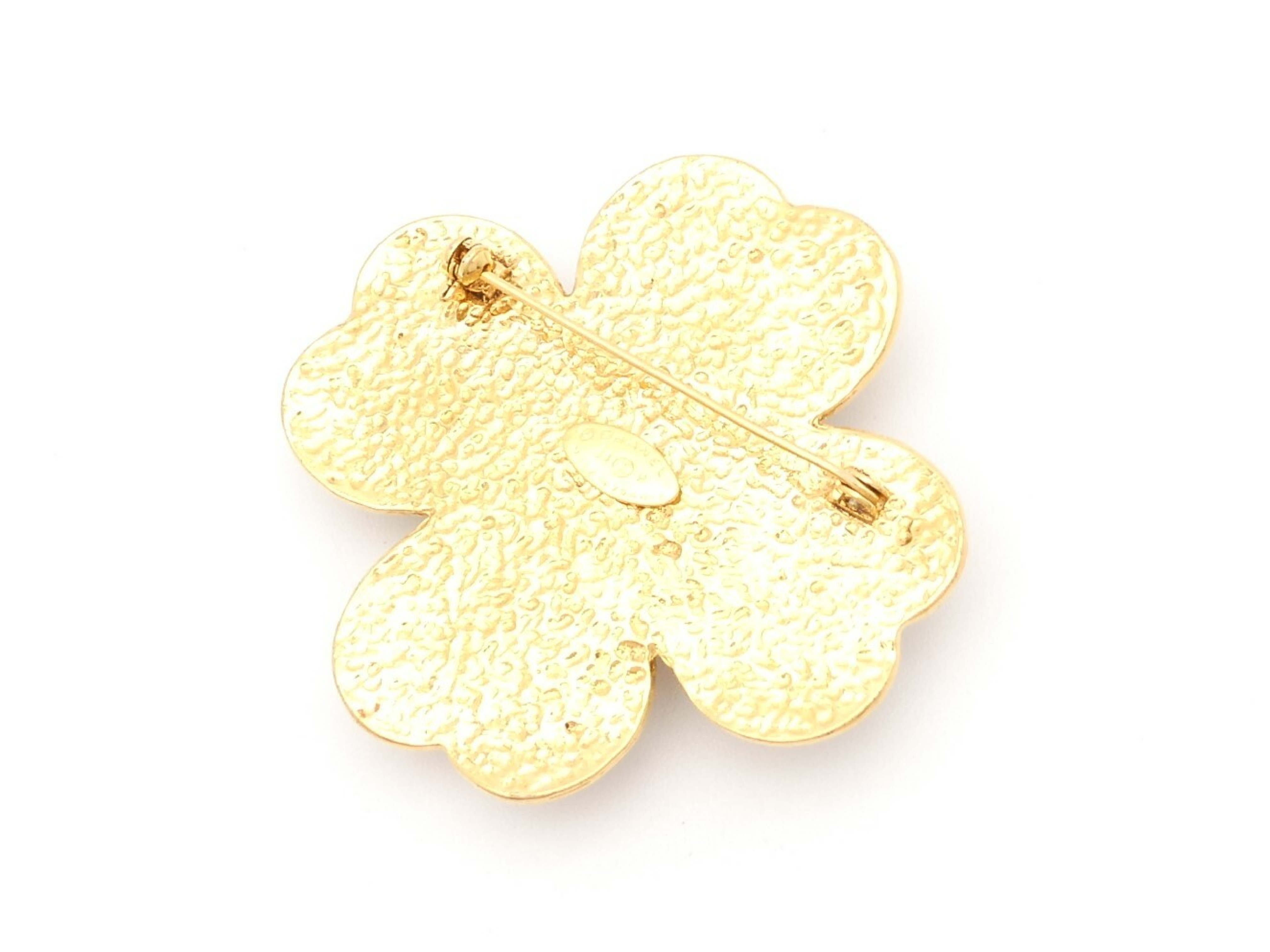 Coco Mark Clover Gold Brooch — view 2