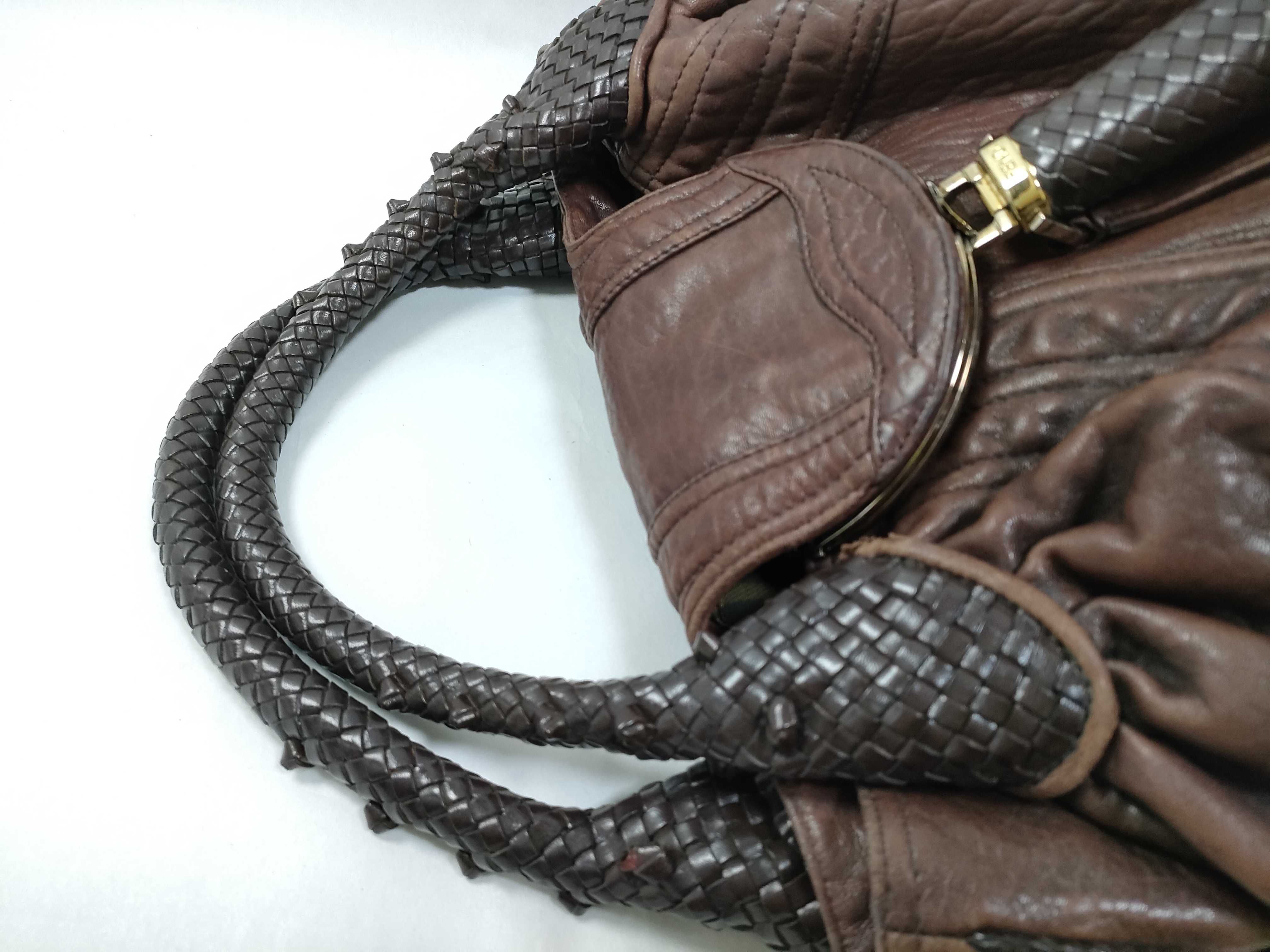 PH- Nappa Nuvolata Leather Handbag Brown — view 3