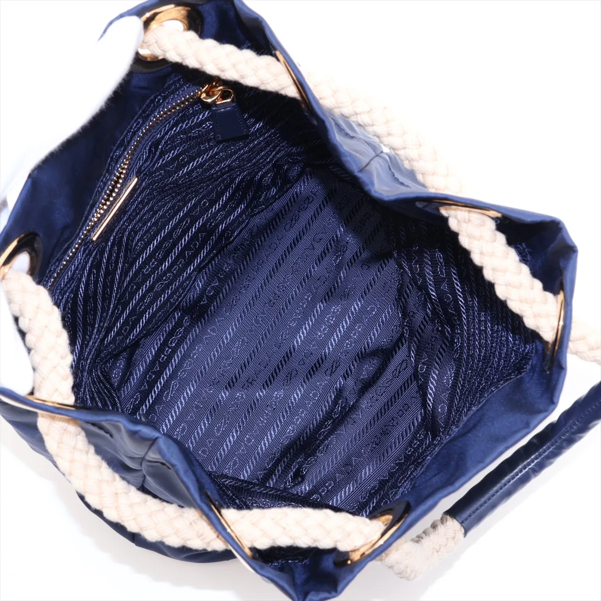 Mariner Small Nylon Tote Bag, Navy — view 7
