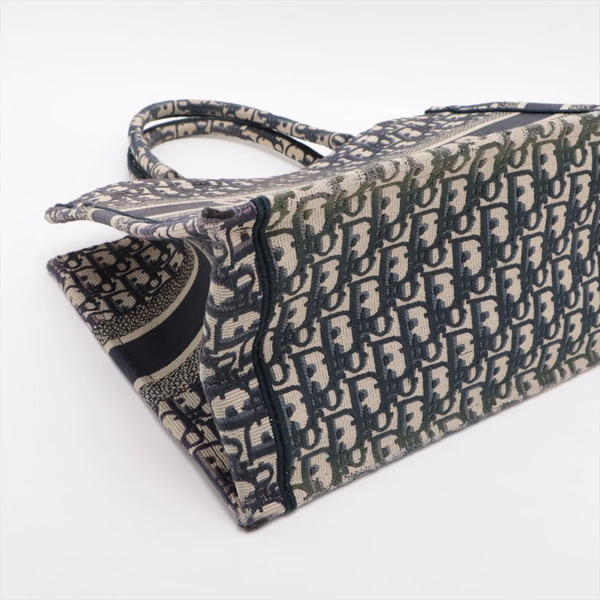 Oblique Book Tote Canvas Tote Bag, Navy — view 4