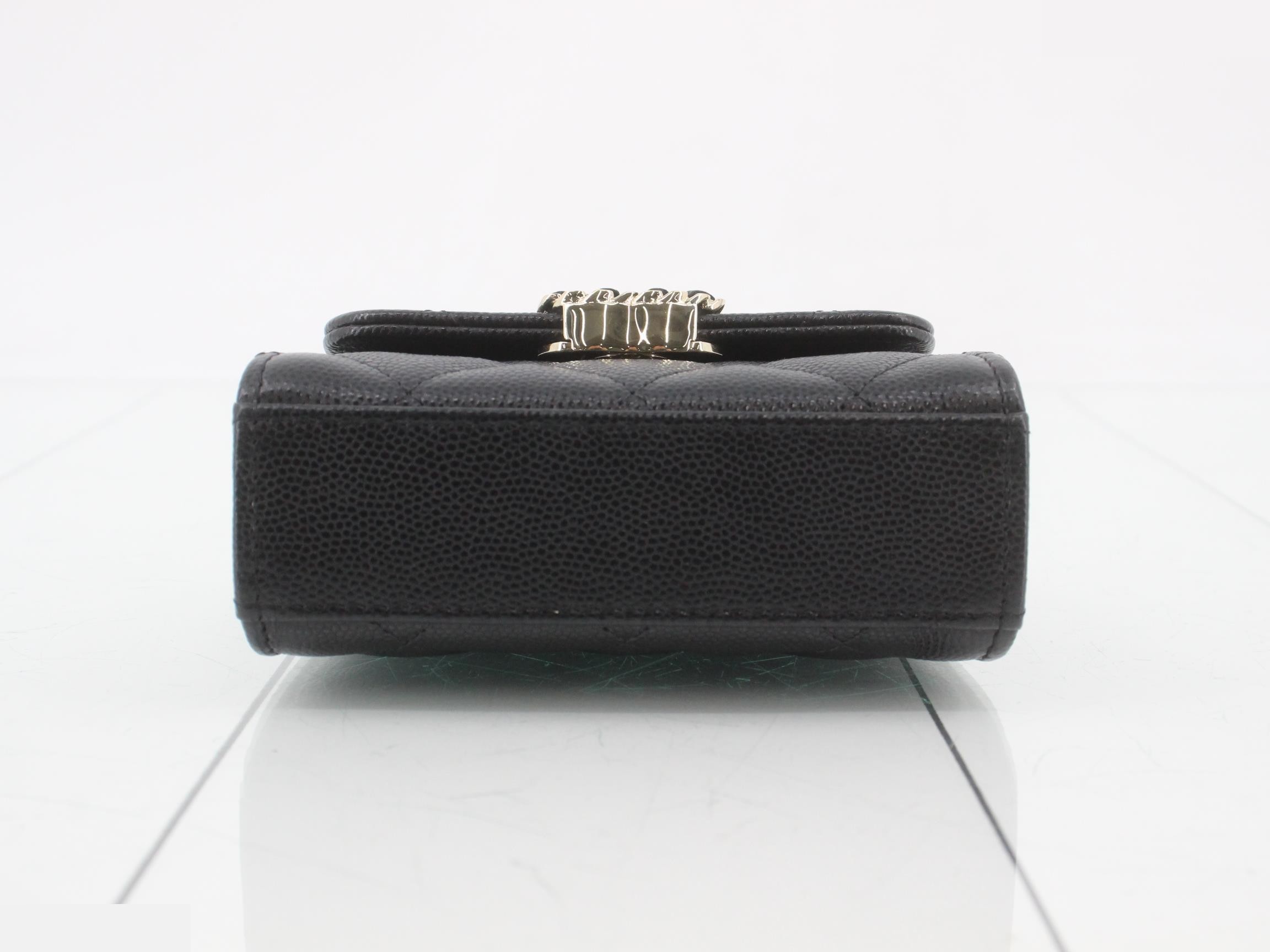 Caviar Skin Mini Chain Clutch Bag — view 3