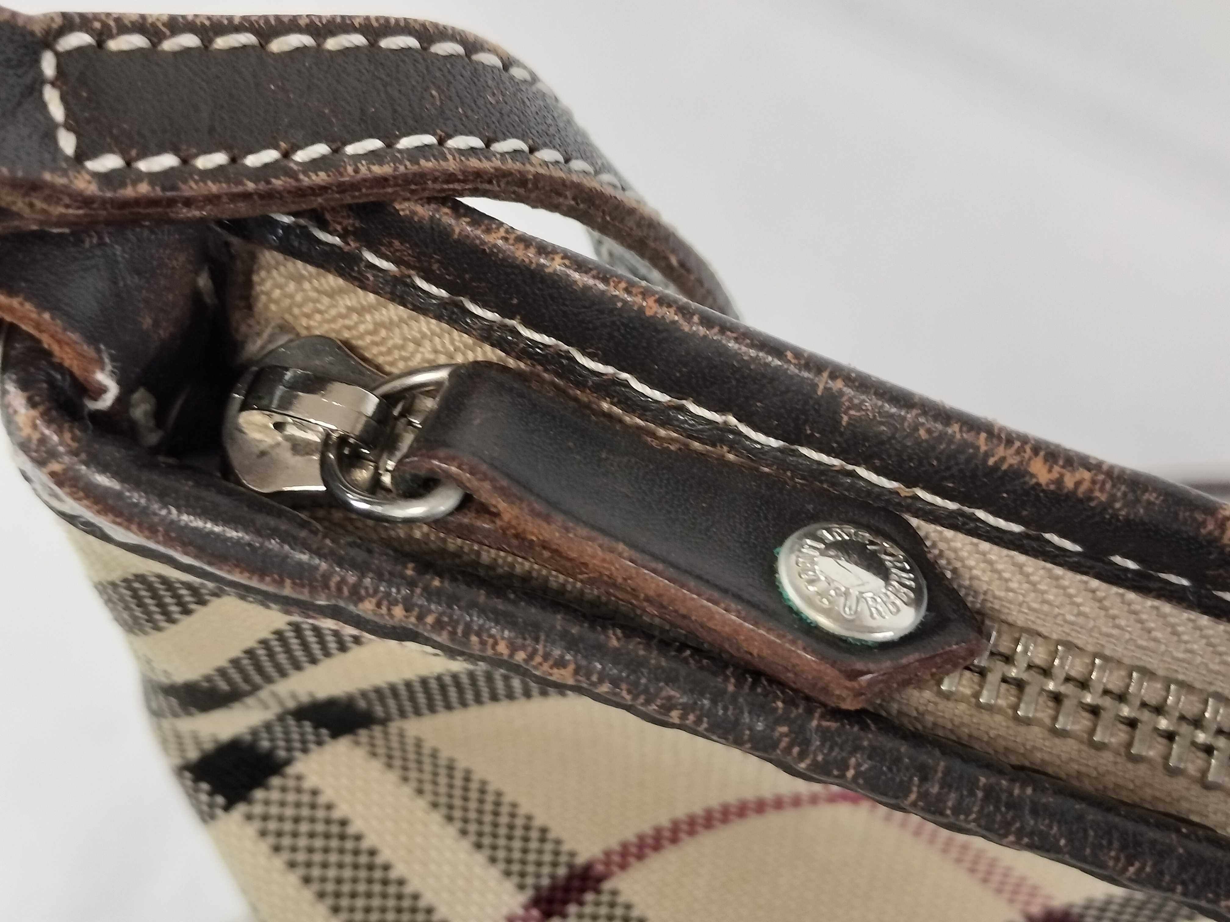 Blue Label Nova Check Shoulder Bag (Canvas x Leather) — view 8