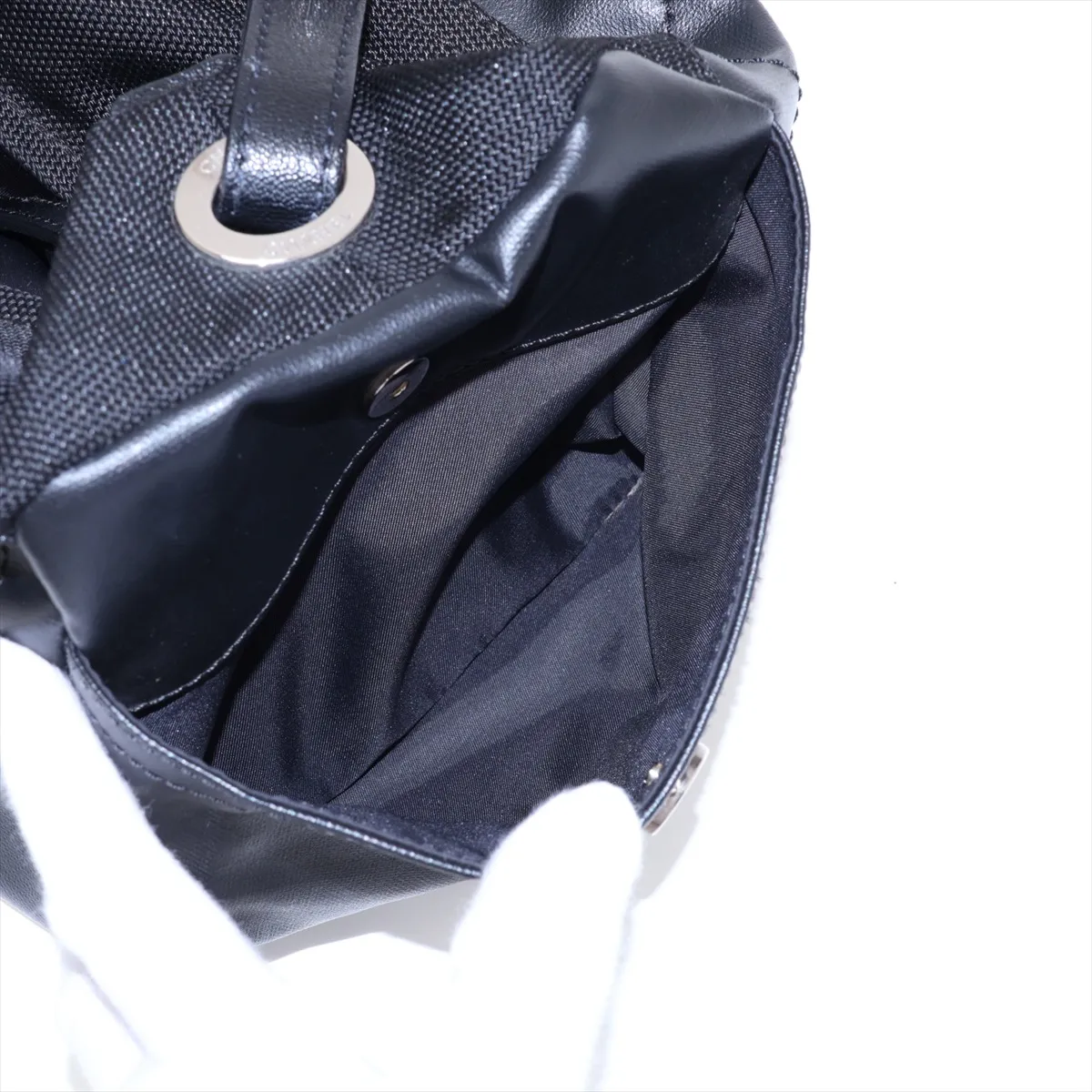 Paris Biarritz Coated Canvas x Leather Shoulder Bag, Black with Silver Hardware, Item No. 11186329, Series No. 11 — view 12