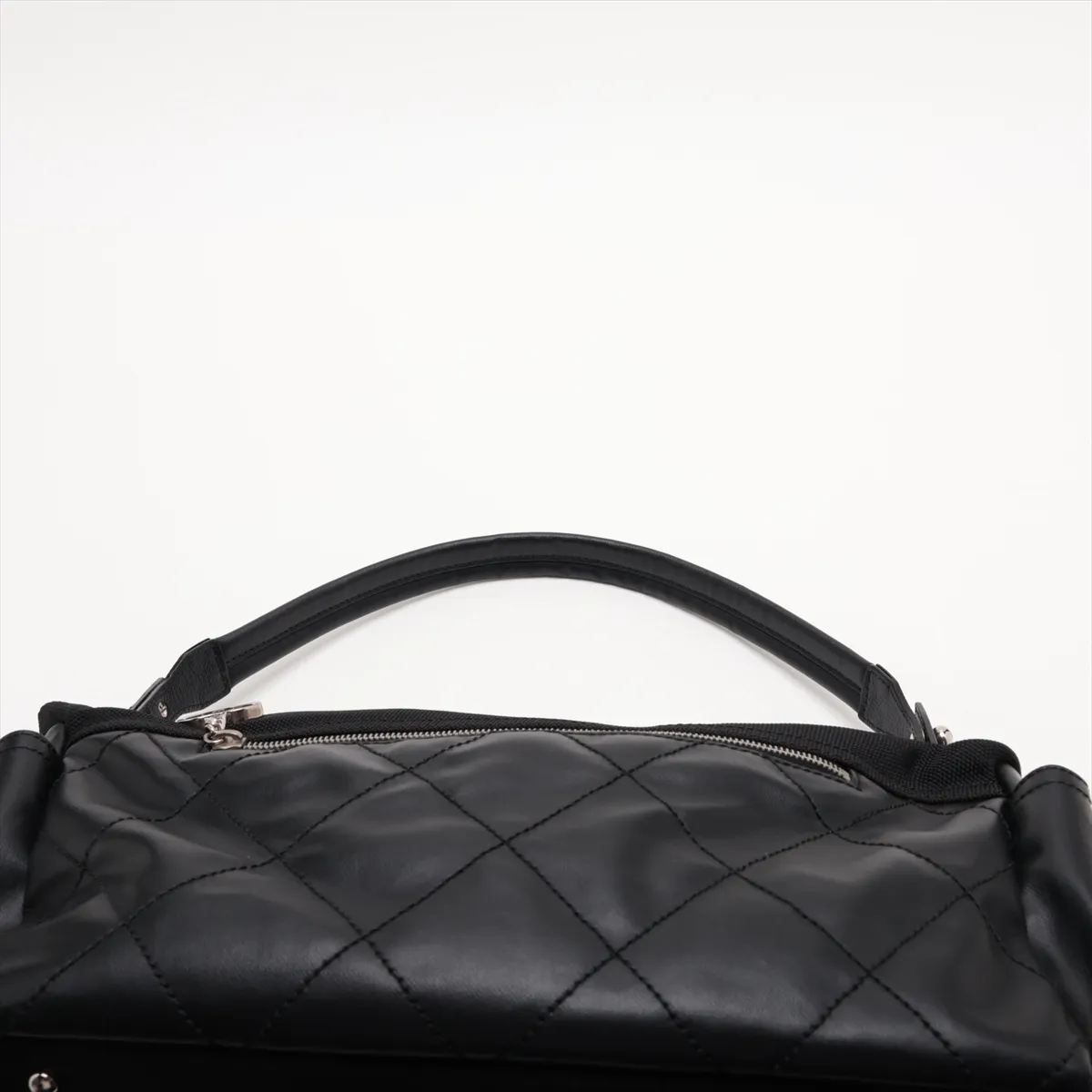 Paris Biarritz Coated Canvas x Leather Shoulder Bag, Black with Silver Hardware, Item No. 11186329, Series No. 11 — view 6