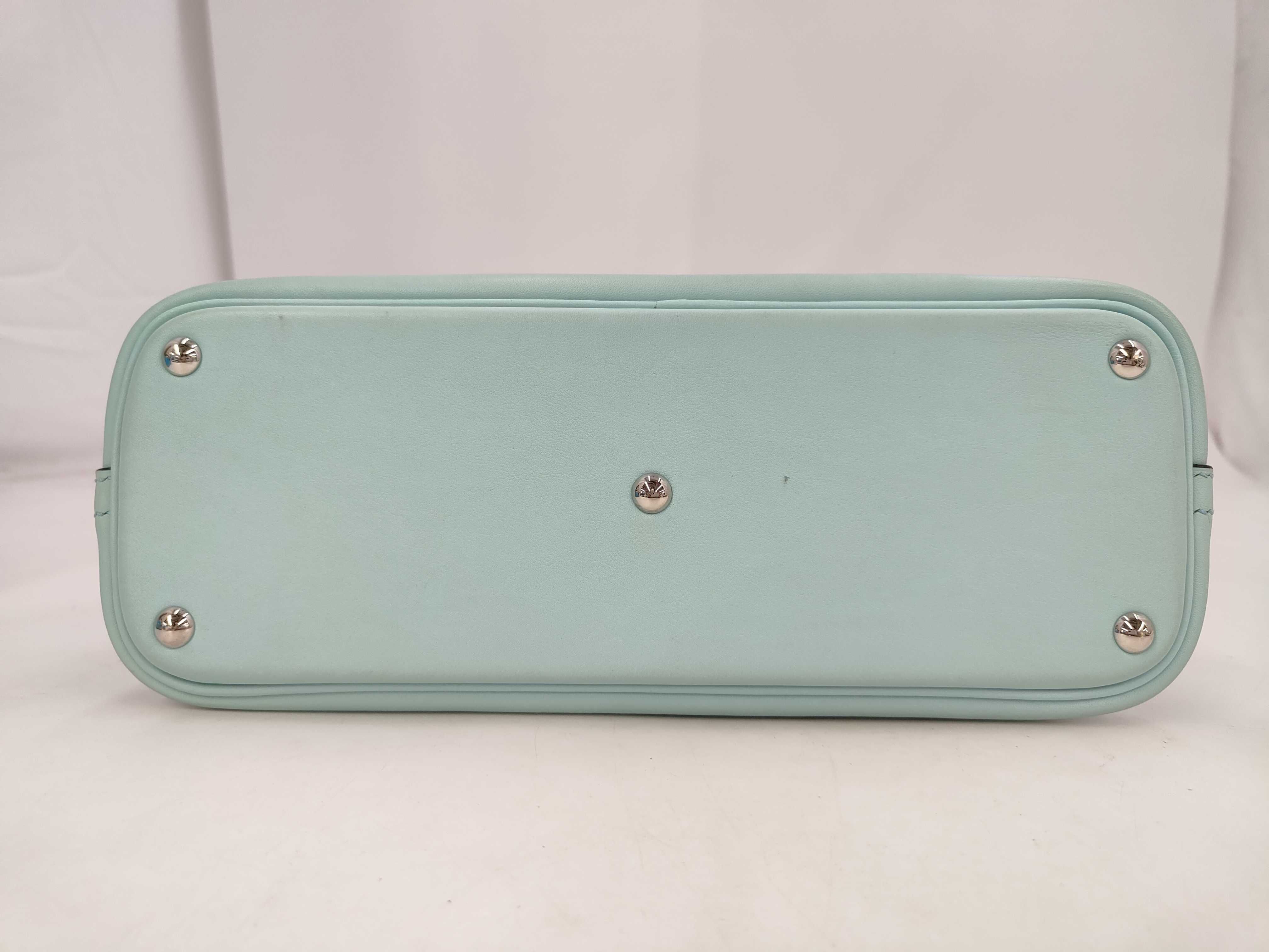 Bolide 27 Swift Leather Handbag, Light Blue, Silver Hardware, A Stamp — view 3