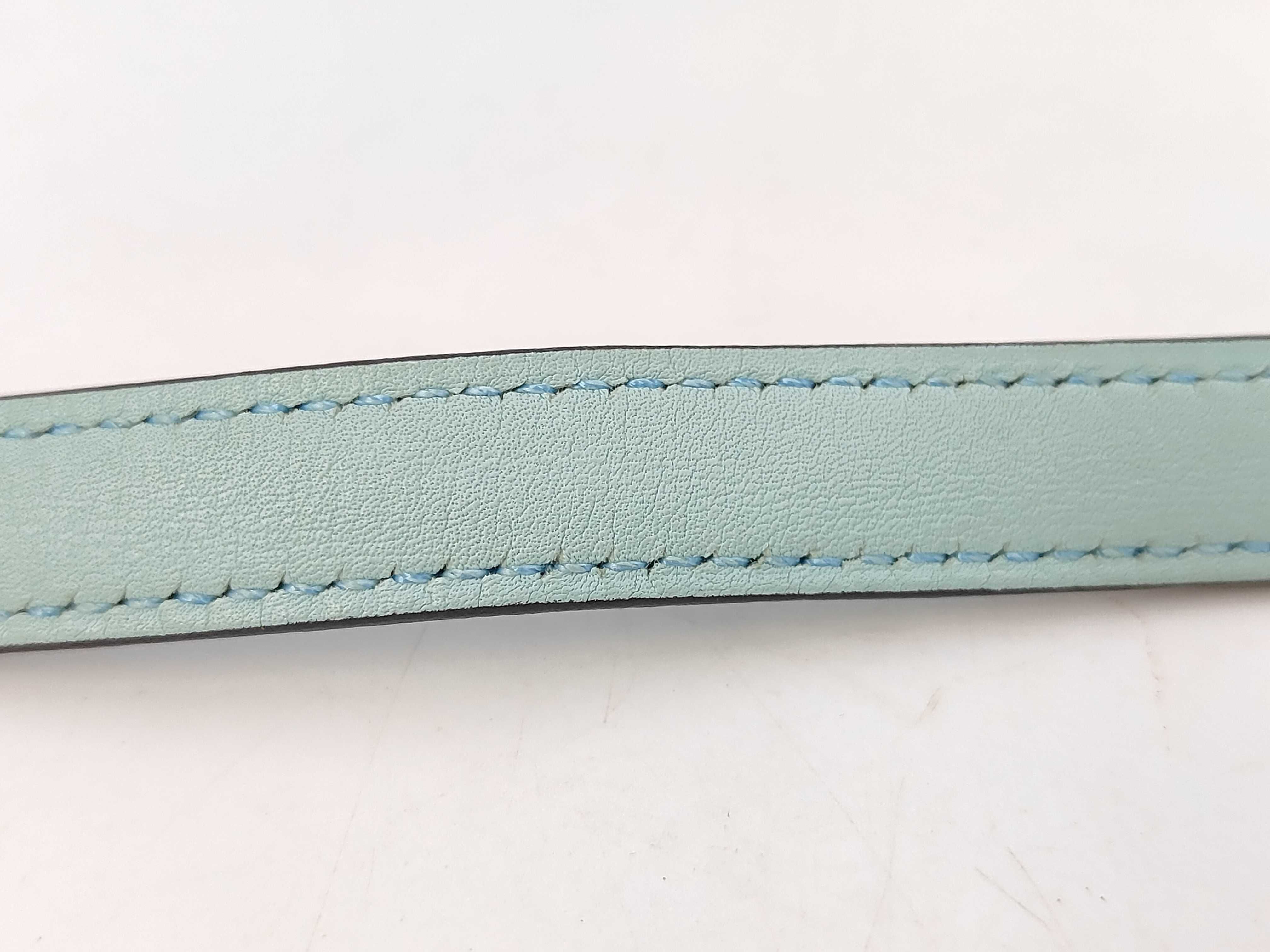Bolide 27 Swift Leather Handbag, Light Blue, Silver Hardware, A Stamp — view 7