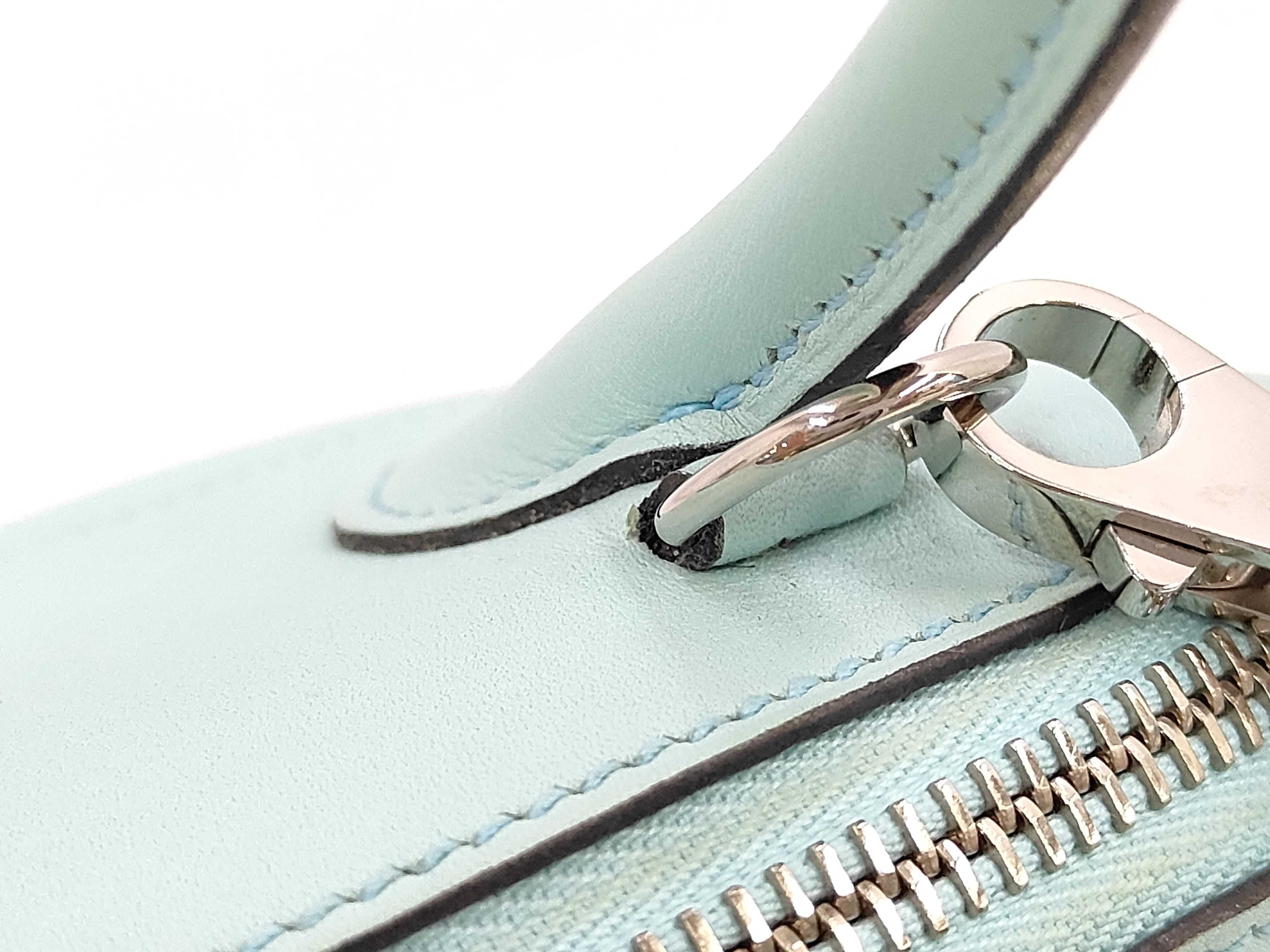 Bolide 27 Swift Leather Handbag, Light Blue, Silver Hardware, A Stamp — view 8