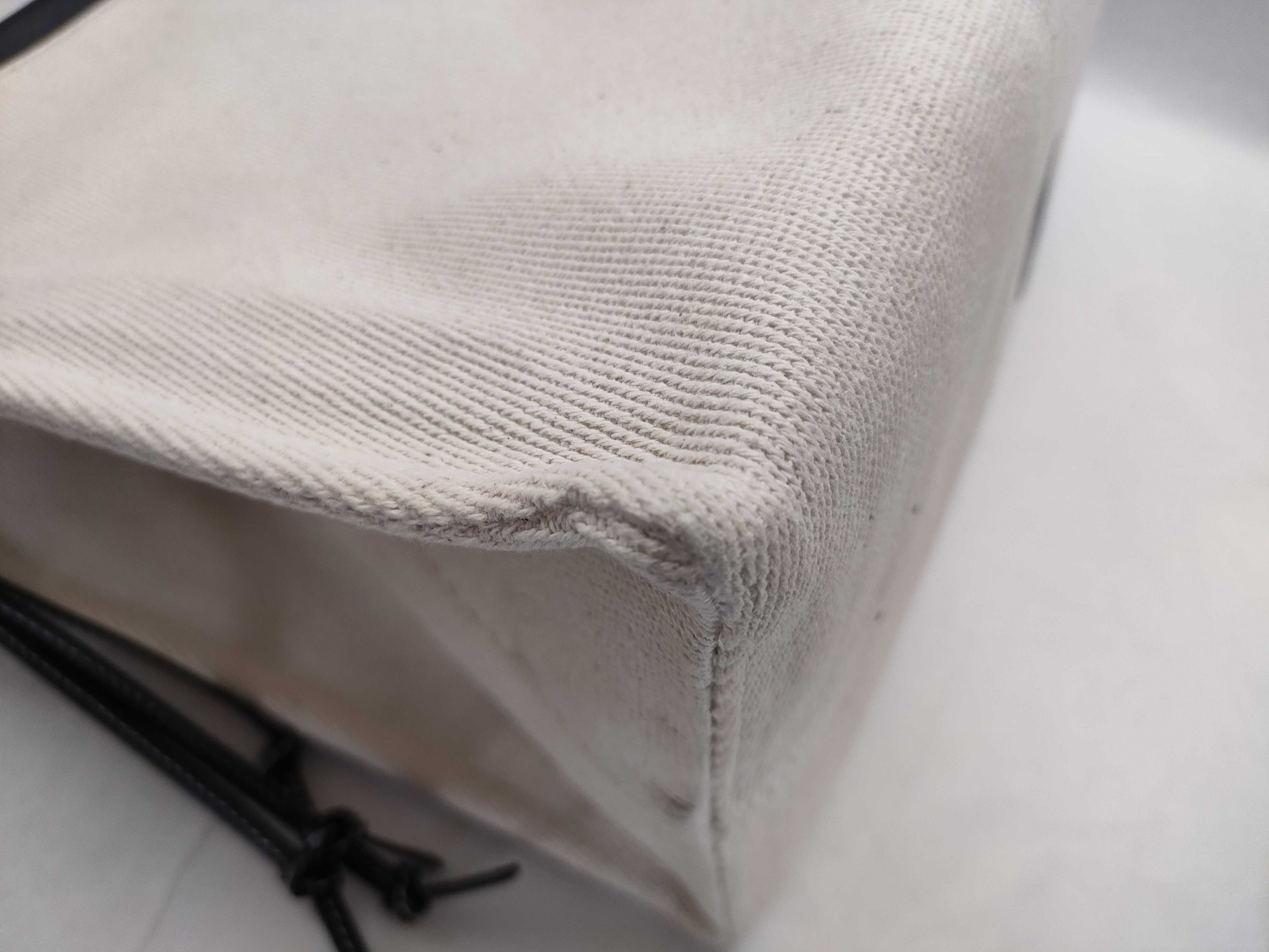 SG- Anagram Cushion Canvas Tote bag Beige x Black small tote bag — view 6
