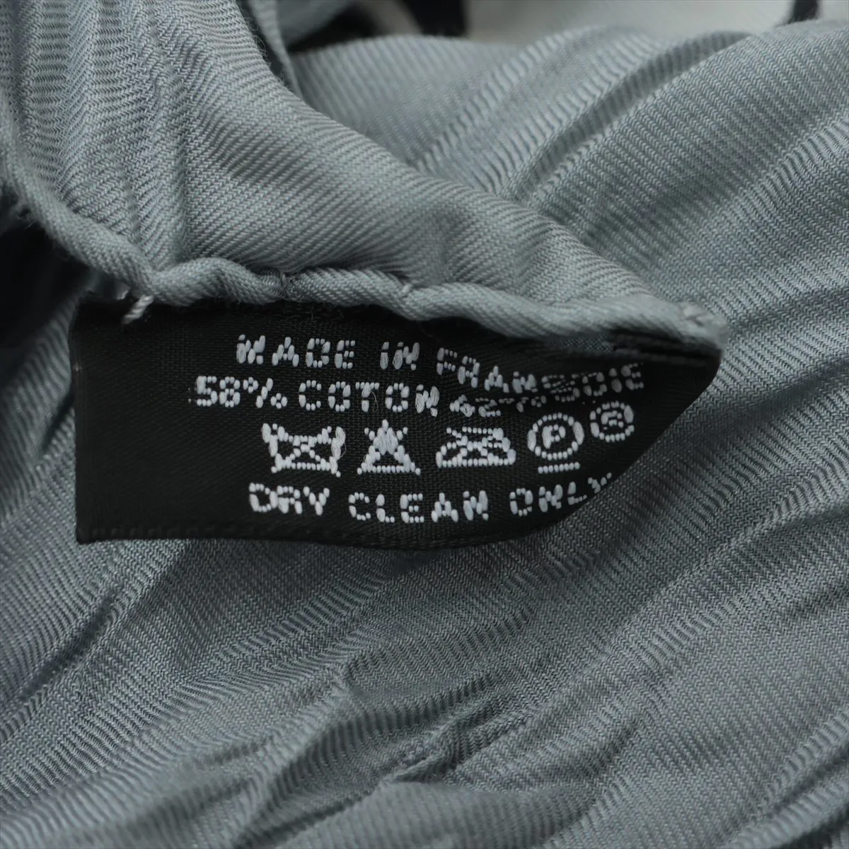 Carre 140 scarf, silk, gray. Shows signs of wear, — view 6