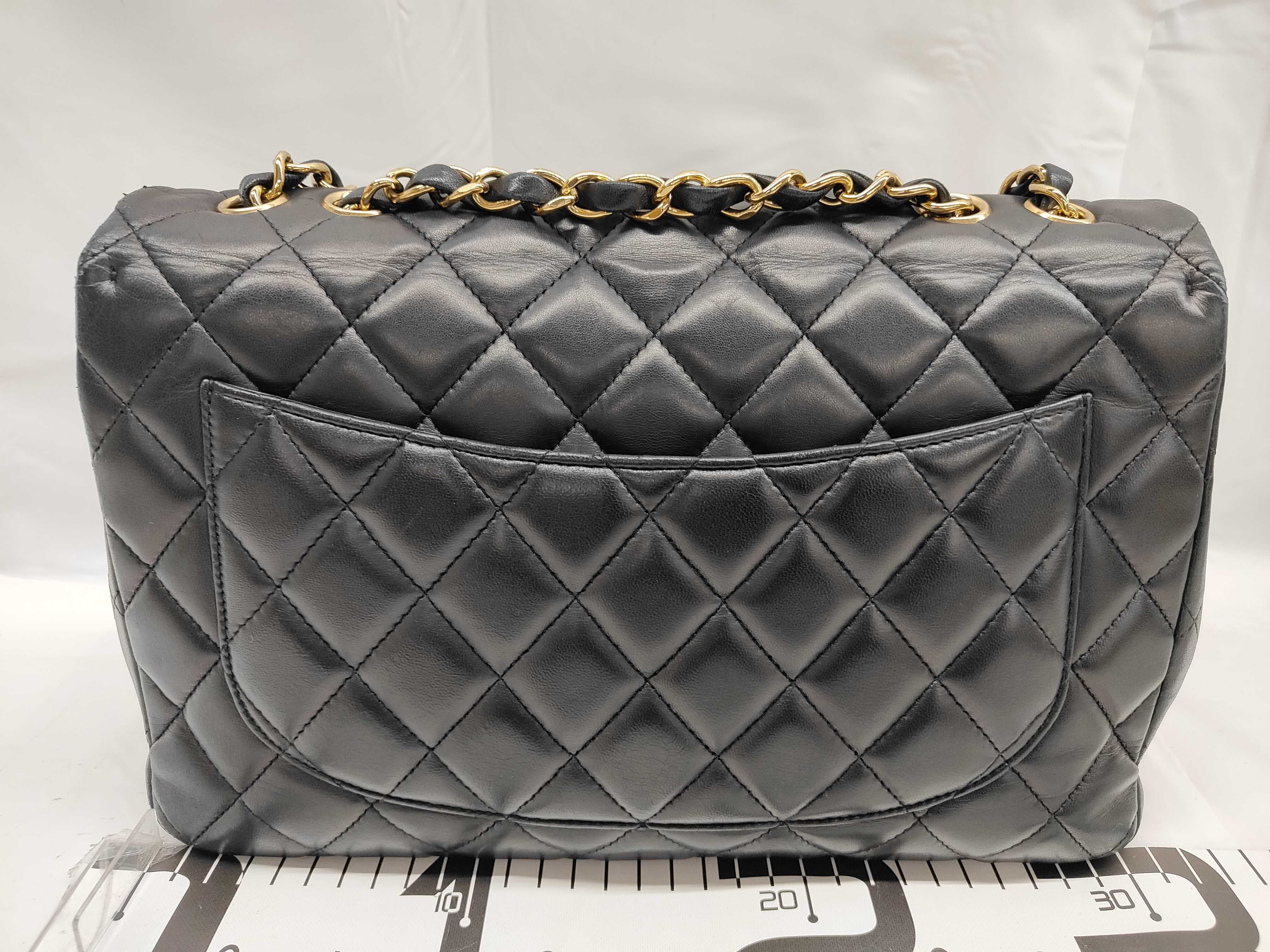 Matelassé 30 Lambskin Gold Hardware Double Chain Shoulder Bag, Serial Number 12, Black Shoulder Bag — view 2