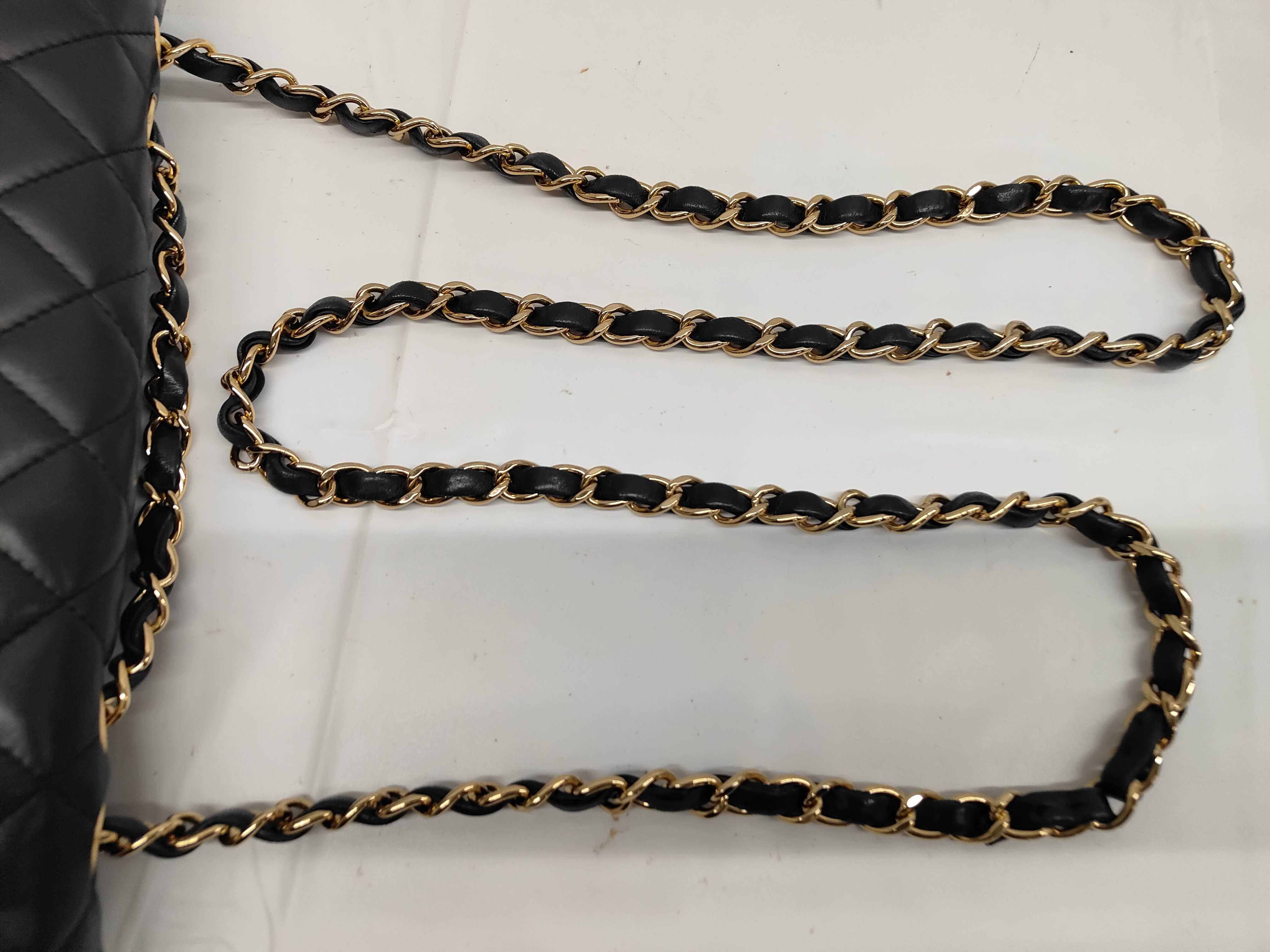 Matelassé 30 Lambskin Gold Hardware Double Chain Shoulder Bag, Serial Number 12, Black Shoulder Bag — view 5