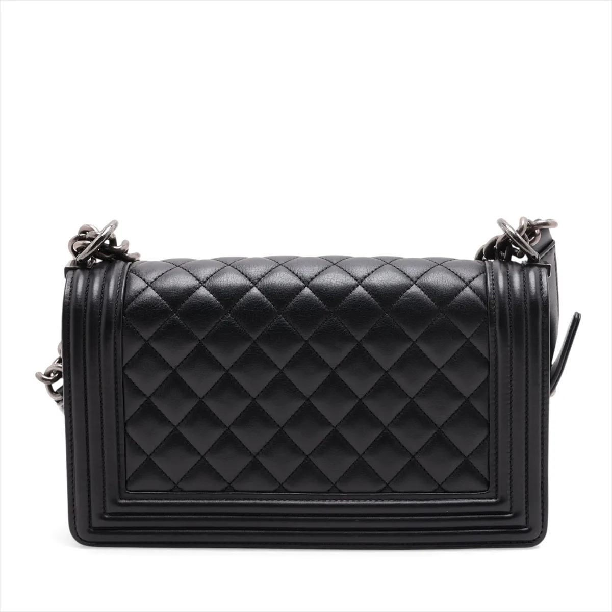 Boy Chanel 25 Lambskin Chain Shoulder Bag, Black with Gunmetal Hardware, 20379714, Serial Number in the 20s, A67086 — view 2